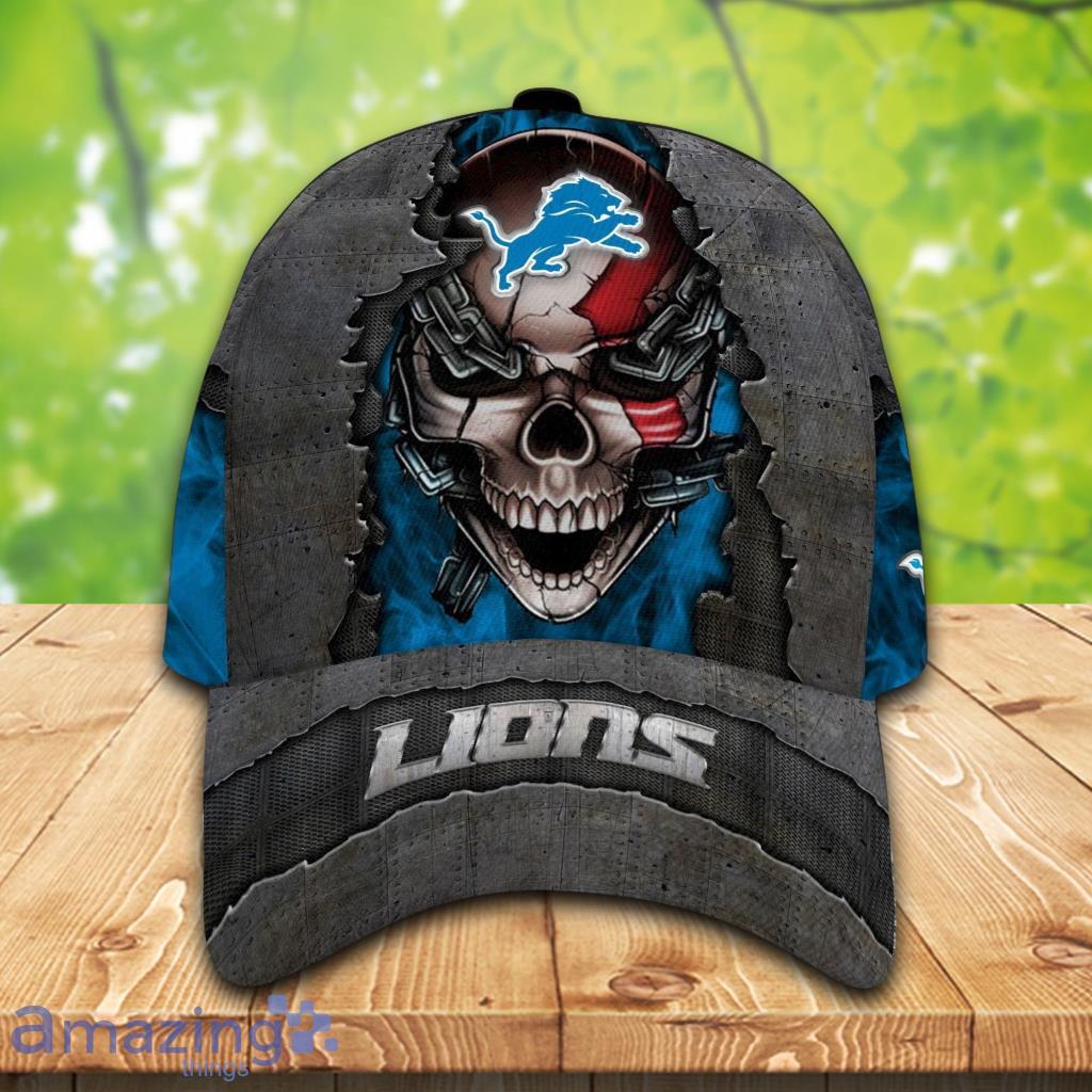 Detroit Lions Logo Football Skull 3D Hoodie Nfl 3D Unisex