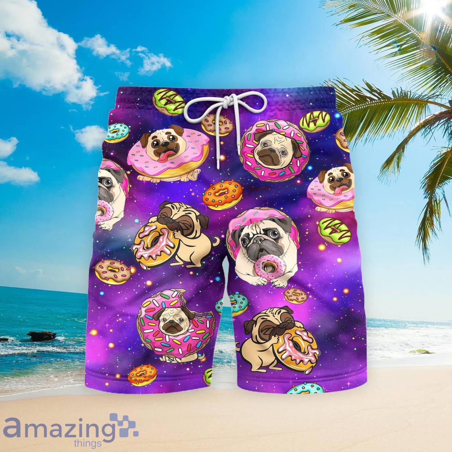 Dog Love Donuts Galaxy Beach Short For Men Best Gift For Summer Product Photo 1