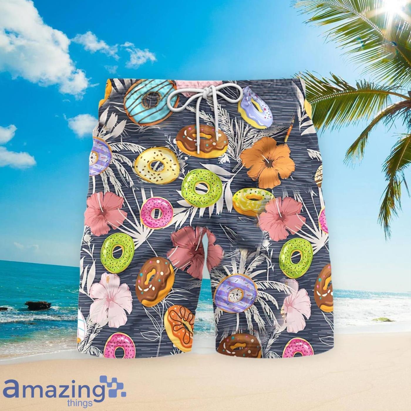 Donuts Tropical Beach Short For Men Best Gift For Summer Product Photo 2