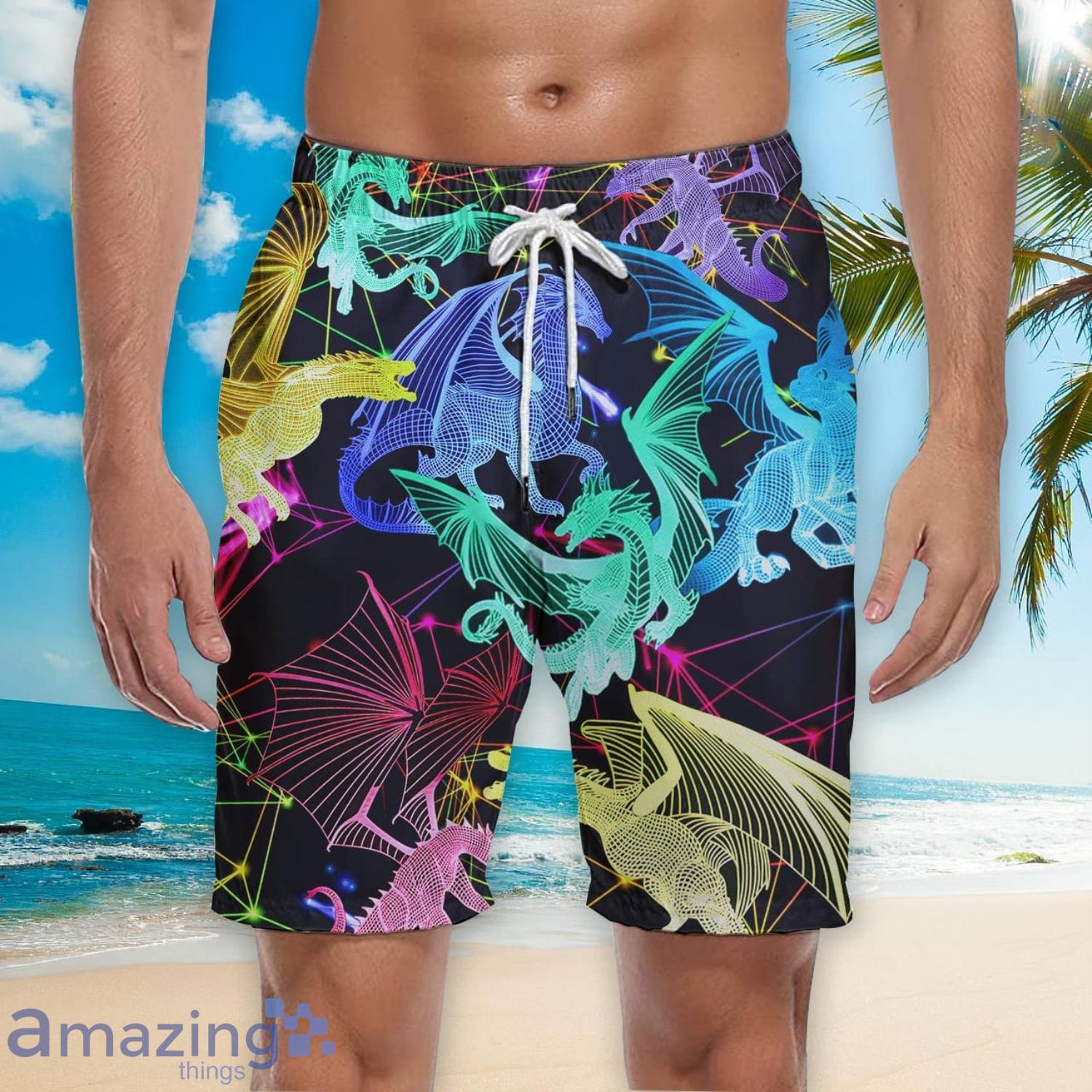 Dragon Neon Beach Short For Men Best Gift For Summer image Dragon Neon Beach Short For Men Best Gift For Summer Product Photo 3