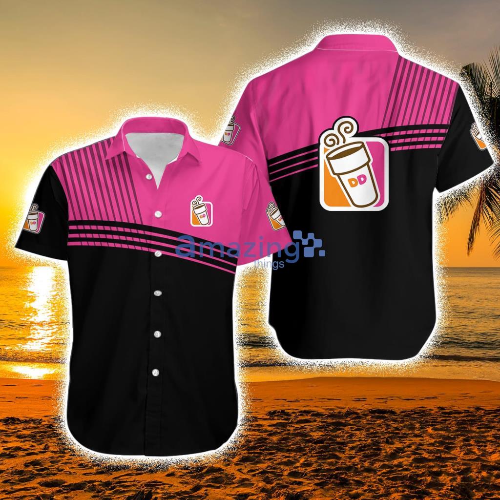 Black Pink Hawaiian Shirt, Men Black Hawaiian Shirt