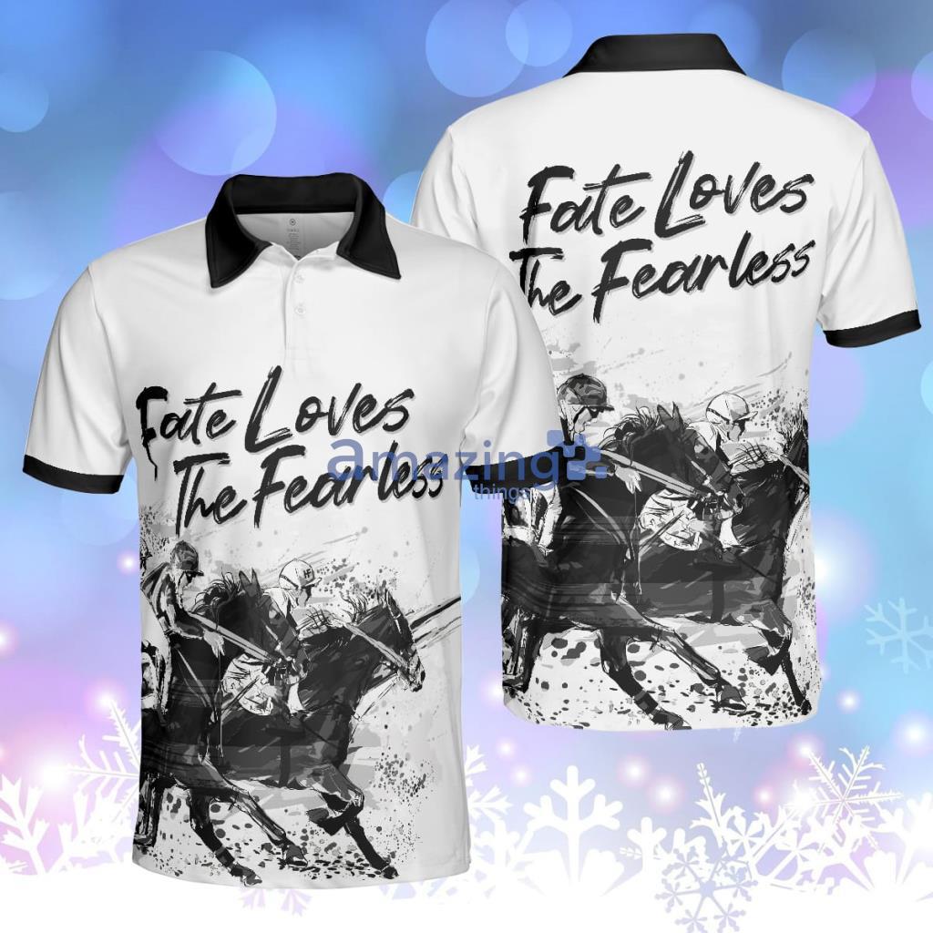 Fate Loves The Fearless Horse Riding Polo Shirt, Horse Rider Polo Shirt, Horse Riding Shirt For Men Product Photo 1