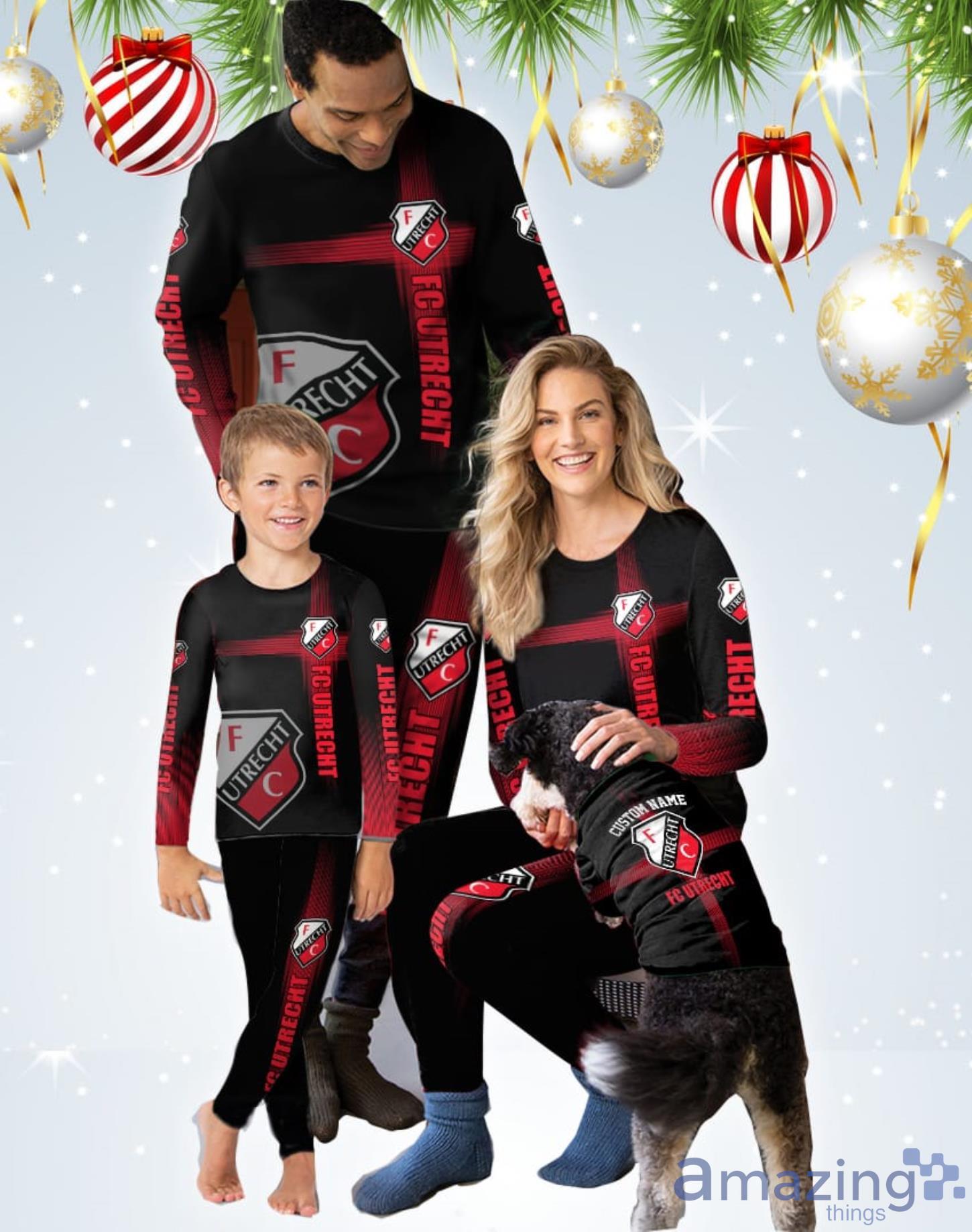 FC Utrecht Custom Name Pajamas Set Best Gift For Family Product Photo 1