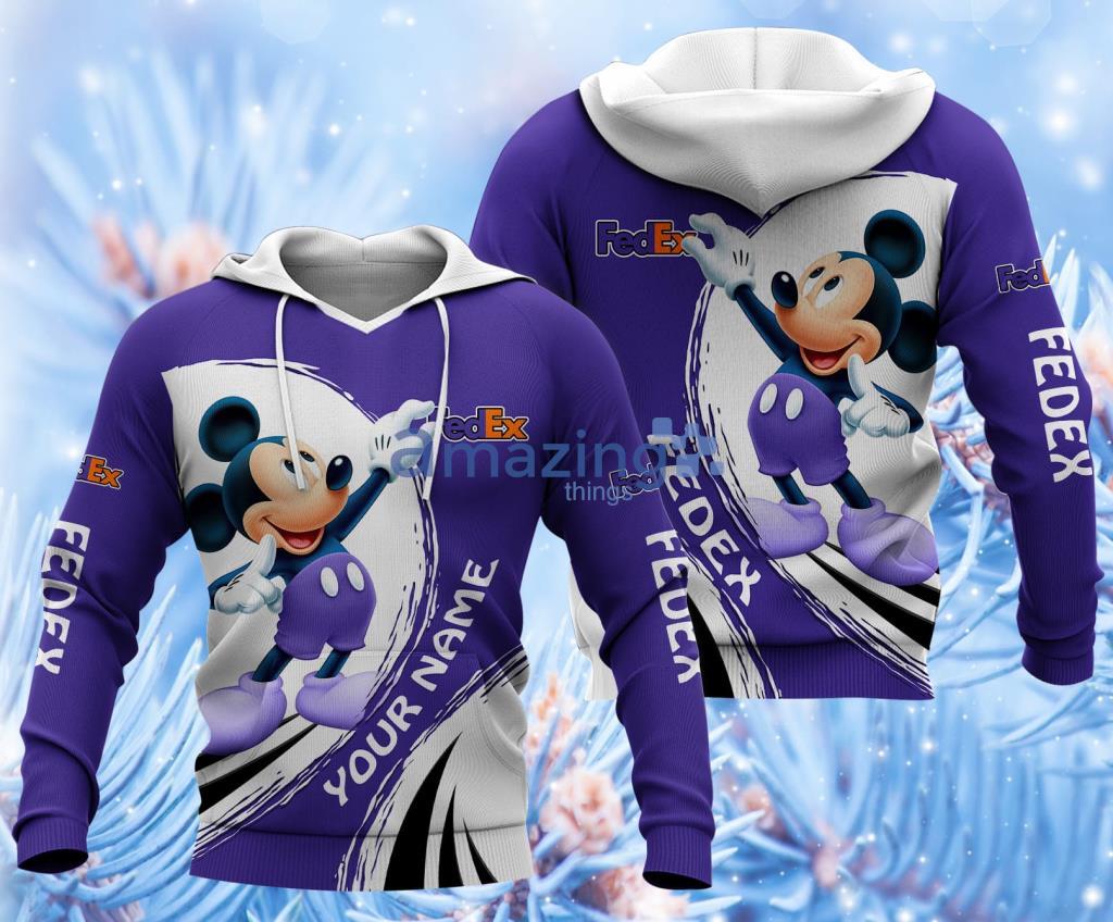 Fedex Logo Happy Mickey Mouse Hoodie 3D Gift For Men And Women