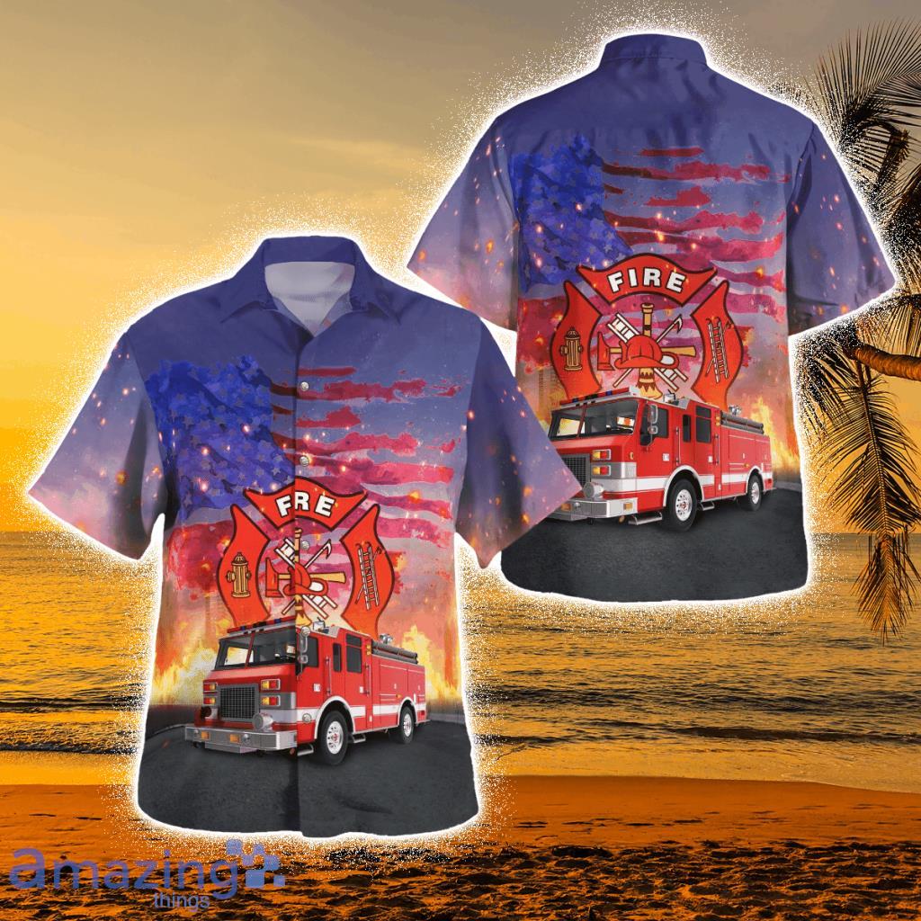 Fire Department Tropical Hawaiian Shirt Product Photo 1