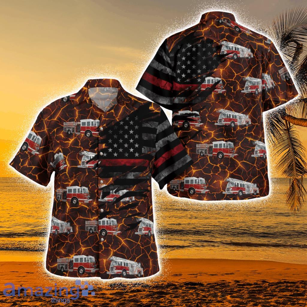 Firefighting Tropical Hawaiian Shirt Product Photo 1