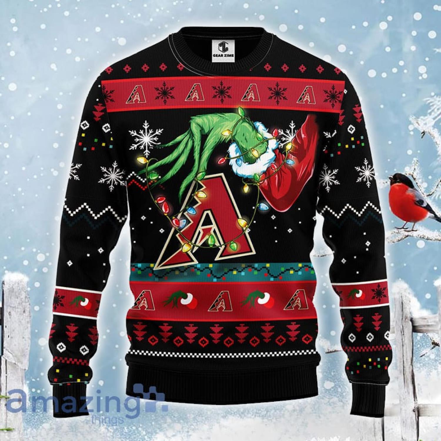 MLB Boston Red Sox Logo With Funny Grinch Ugly Christmas