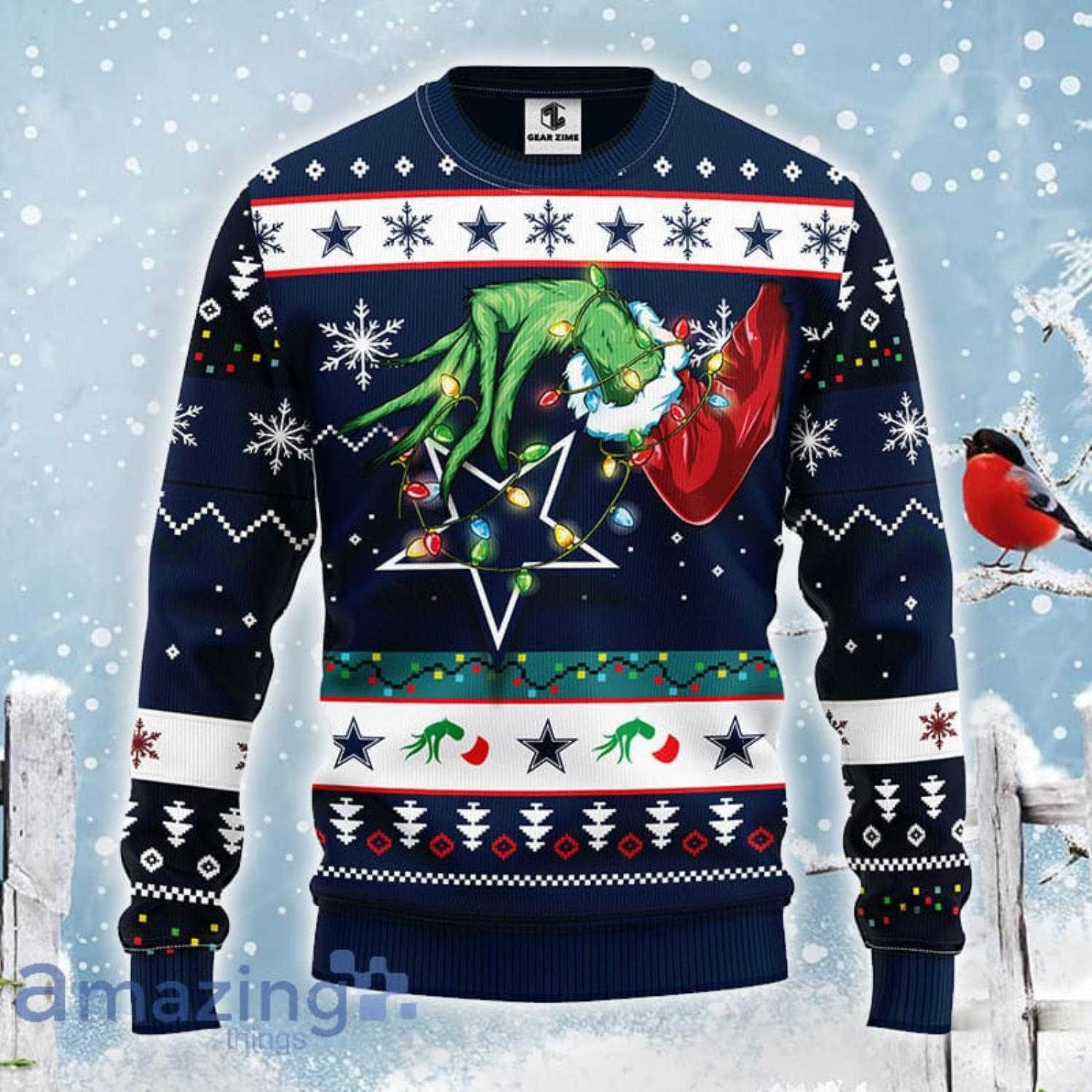 Dallas Cowboys Funny Grinch Ugly Christmas Sweater