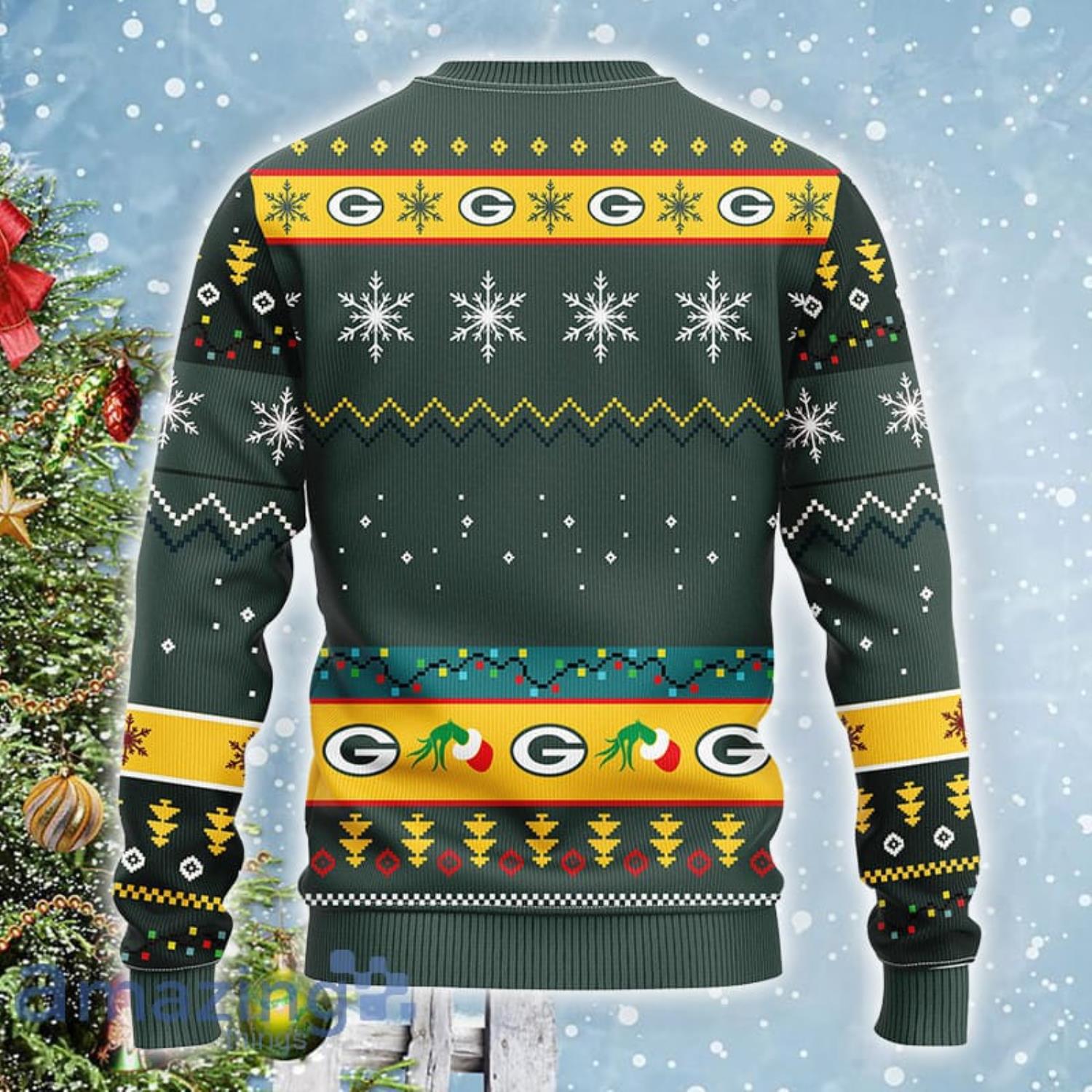 For NFL Fans Green Bay Packers Grinch Hand Funny Christmas Gift Ugly  Christmas Sweater