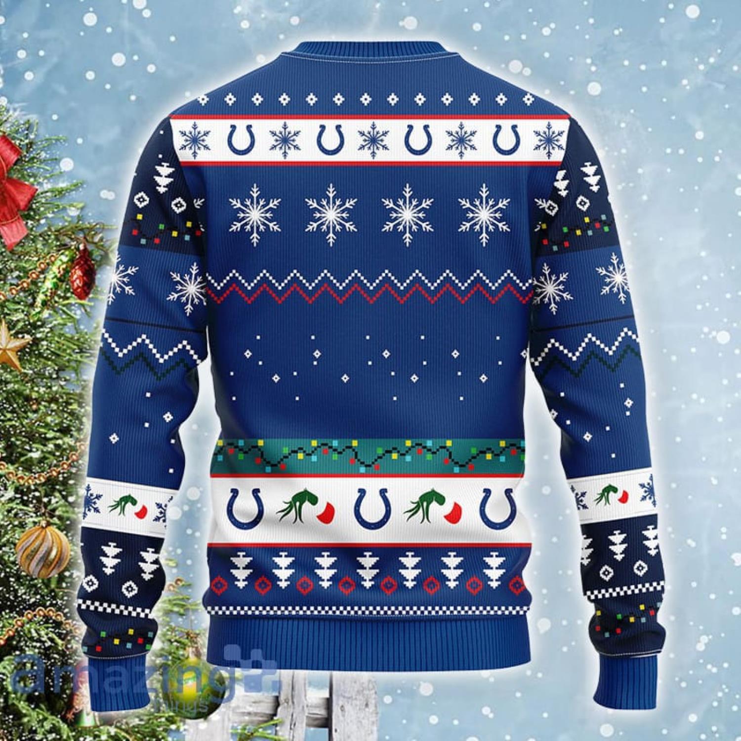 Indianapolis Colts Grinch Knit Ugly Christmas sweater