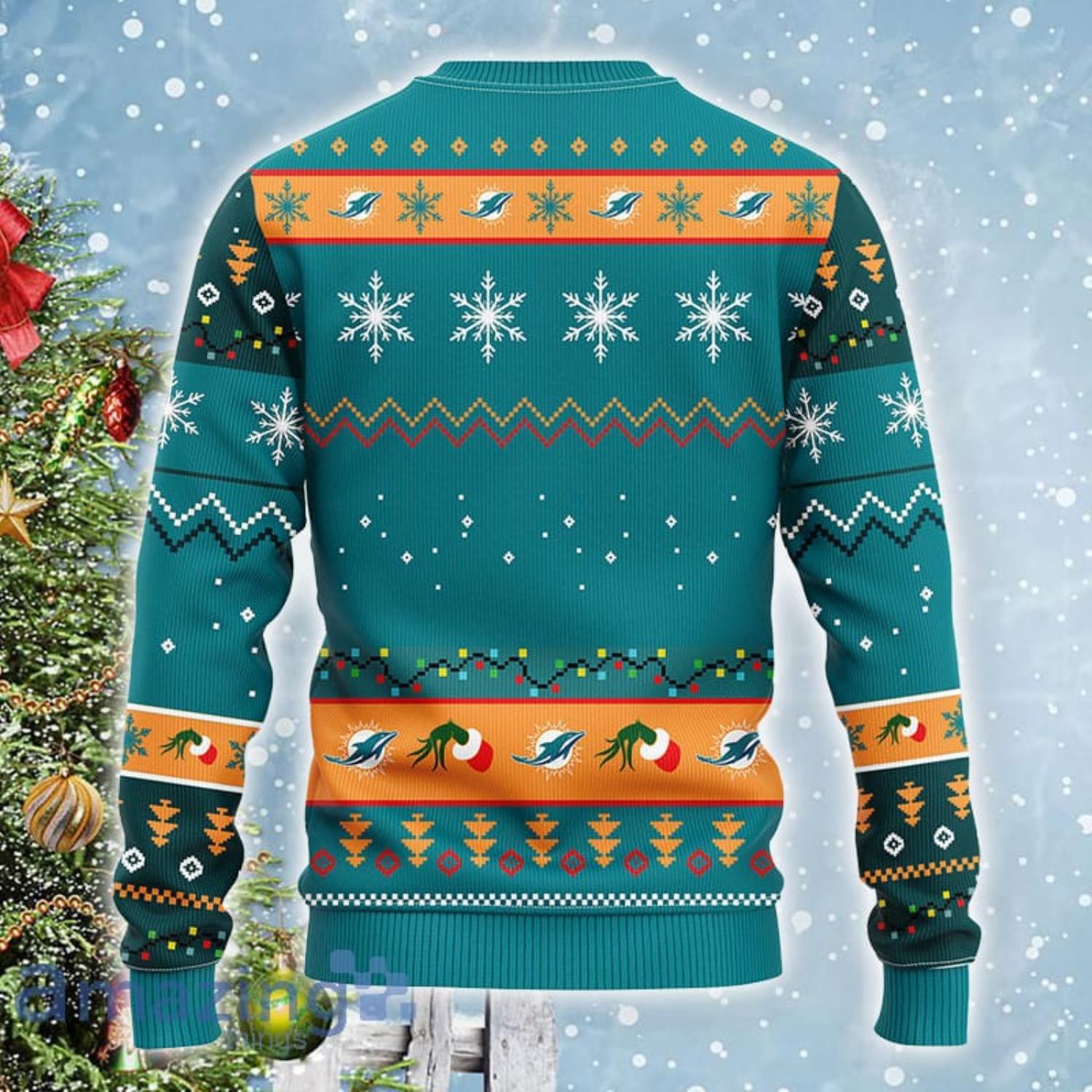 NFL Grinch Miami Dolphins Ugly Christmas Sweater - LIMITED EDITION