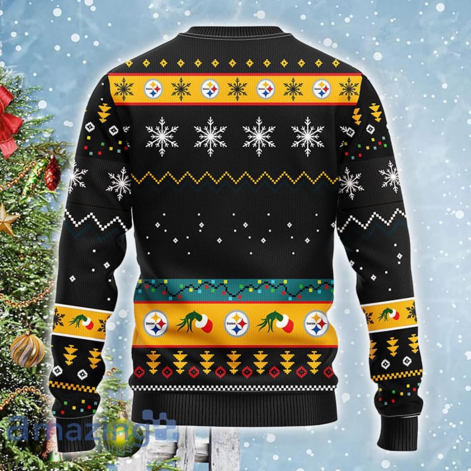 Steelers Christmas Sweater Grinch Hand Logo Pittsburgh Steelers