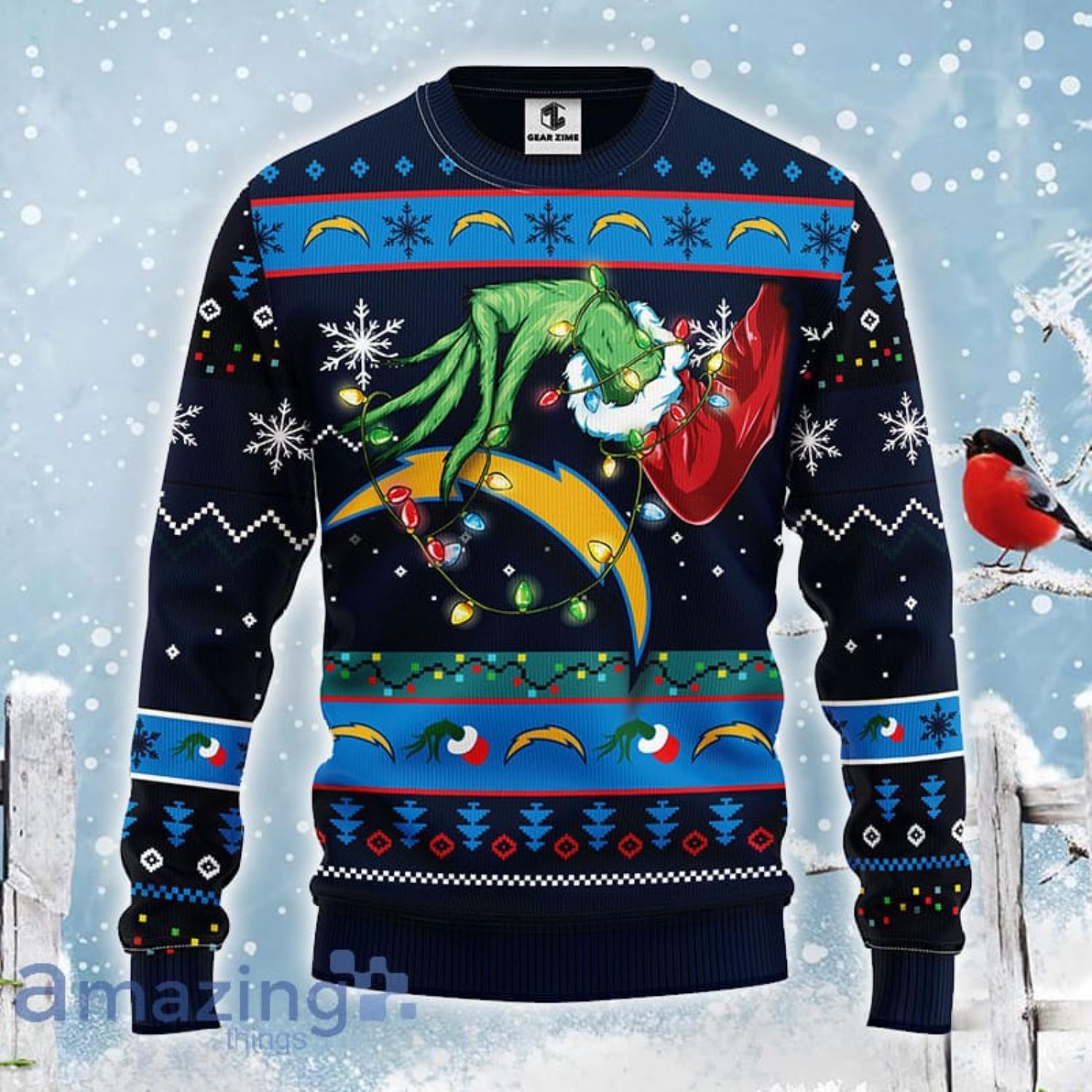 Christmas Gift NFL San Diego Chargers Logo With Funny Grinch Men And Women  Ugly Christmas Sweater For Fans - Freedomdesign