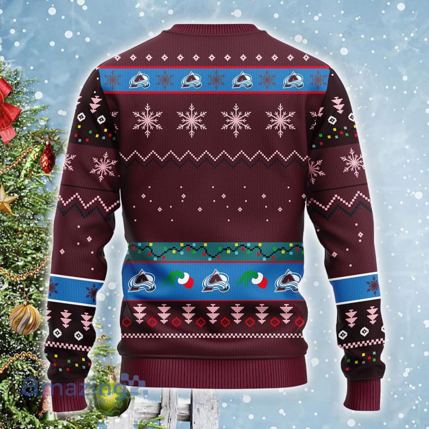 Christmas Gift NHL Colorado Avalanche Logo With Funny Grinch Ugly Christmas  Sweater For Fans