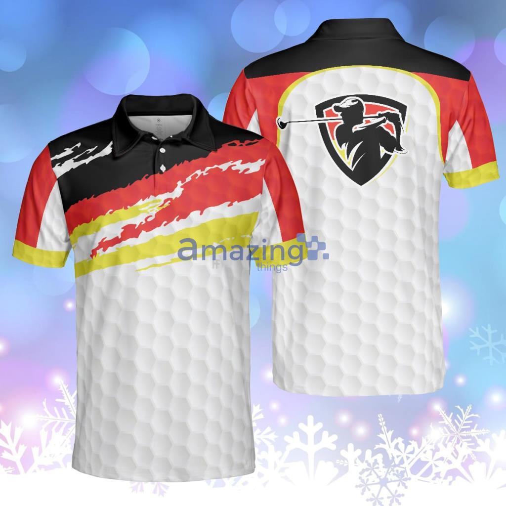 German Flag Golf Texture Polo Shirt, Paint Art Polo Shirt Product Photo 1