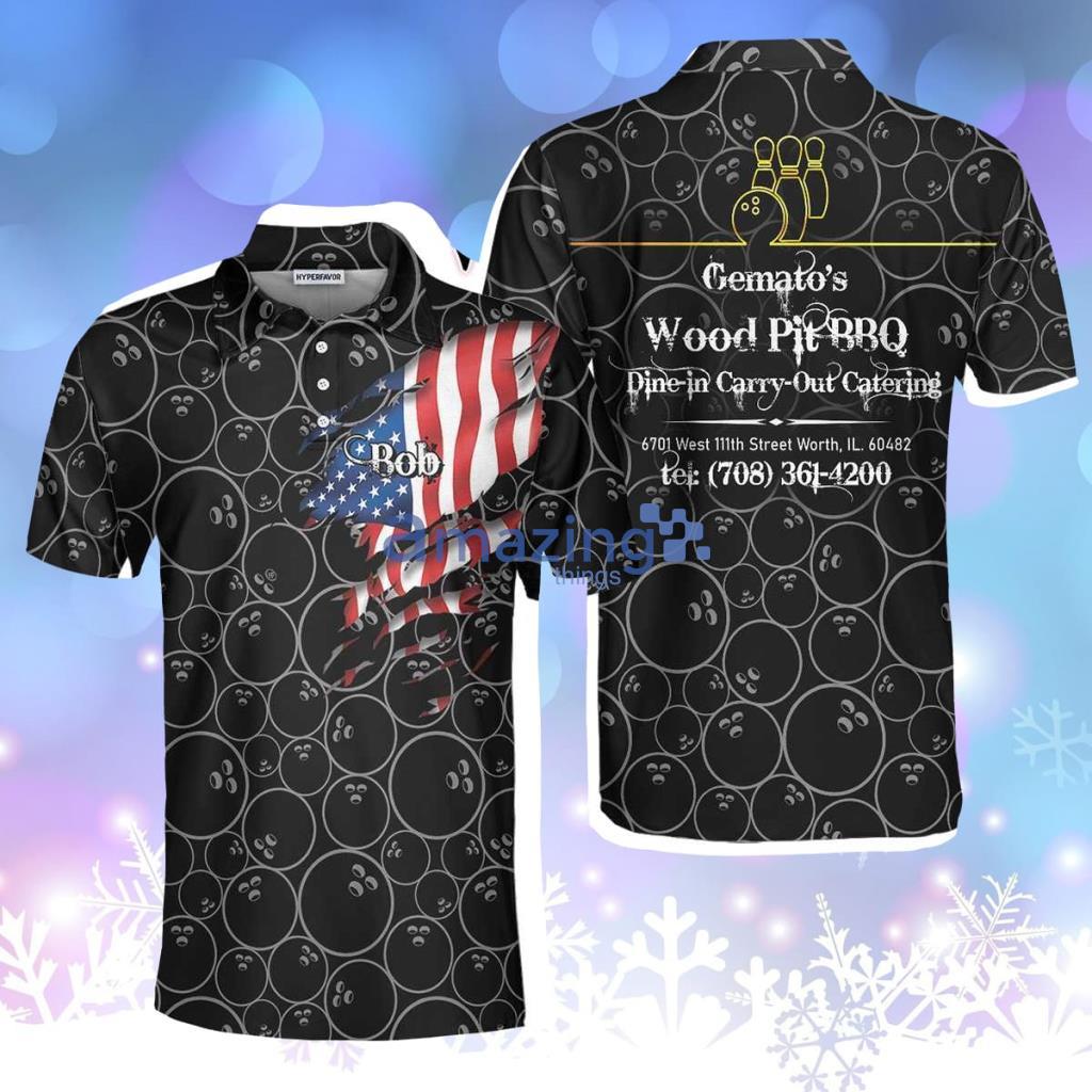 Germato Bowling American Flag Personalized Polo Shirt Product Photo 1