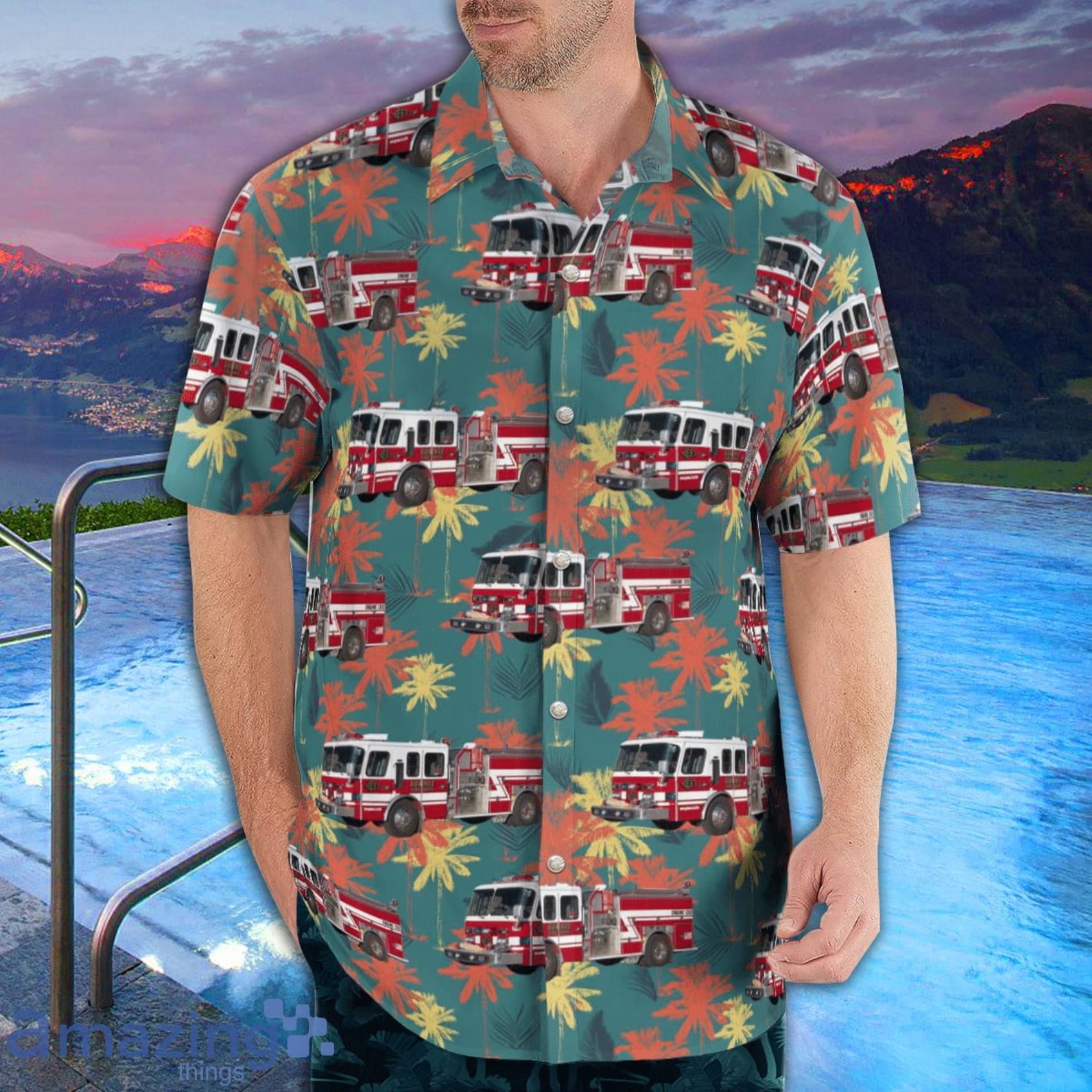 Gurnee Fire Department Illinois Tropical Style AOP Print Shirt Sleeve Hawaiian Shirt And Beach Short image Gurnee Fire Department Illinois Tropical Style AOP Print Shirt Sleeve Hawaiian Shirt And Beach Short Product Photo 3