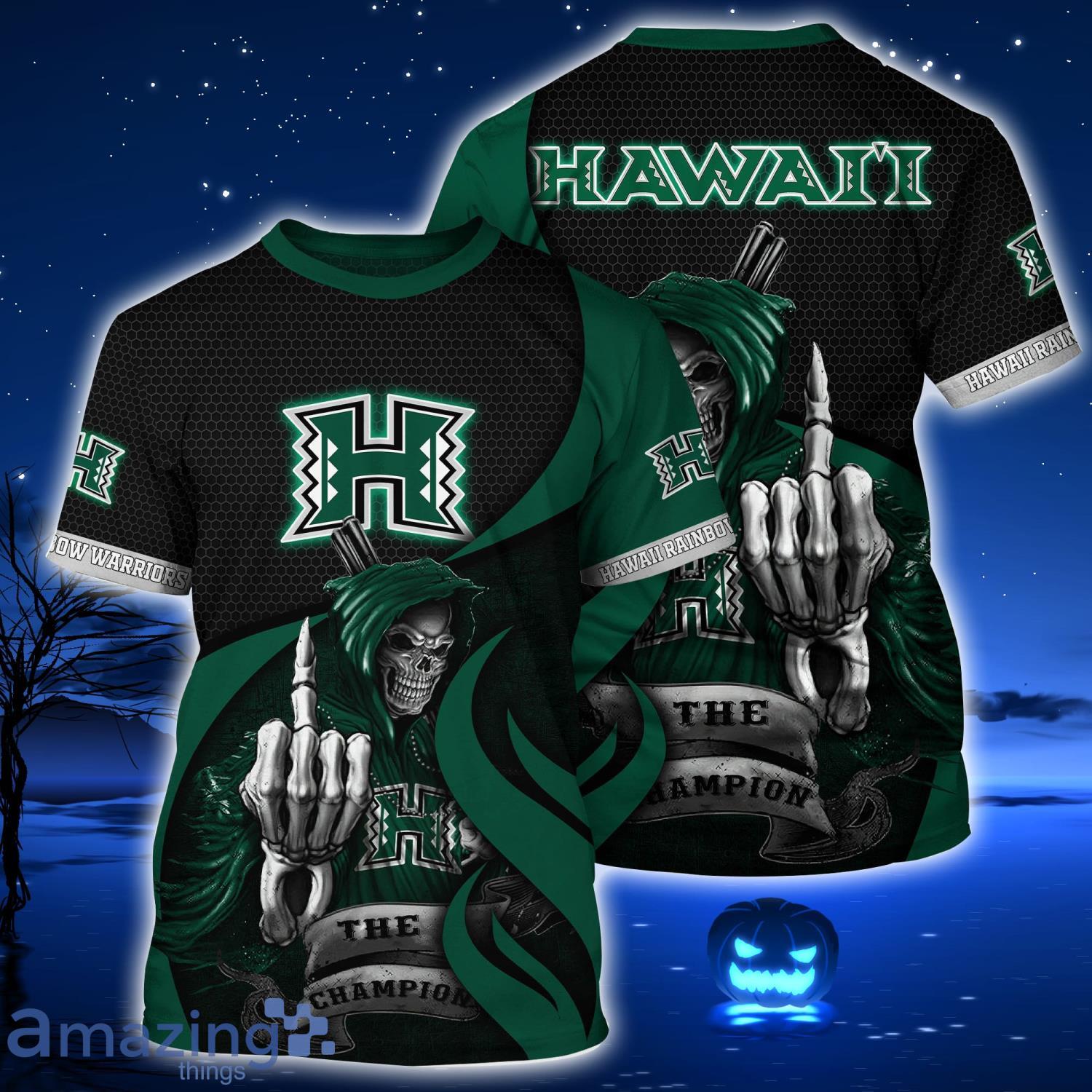 Hawaiian Rainbow Warriors Halloween Gift Skull 3D T-Shirt Product Photo 1