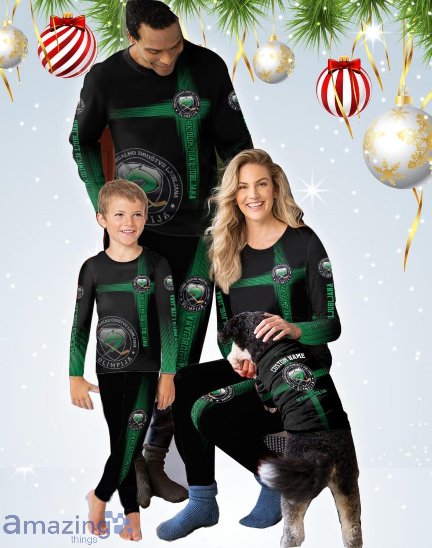 HK Olimpija Ljubljana Cusom Name Pajamas Set Best Gift For Family image HK Olimpija Ljubljana Cusom Name Pajamas Set Best Gift For Family Product Photo 2