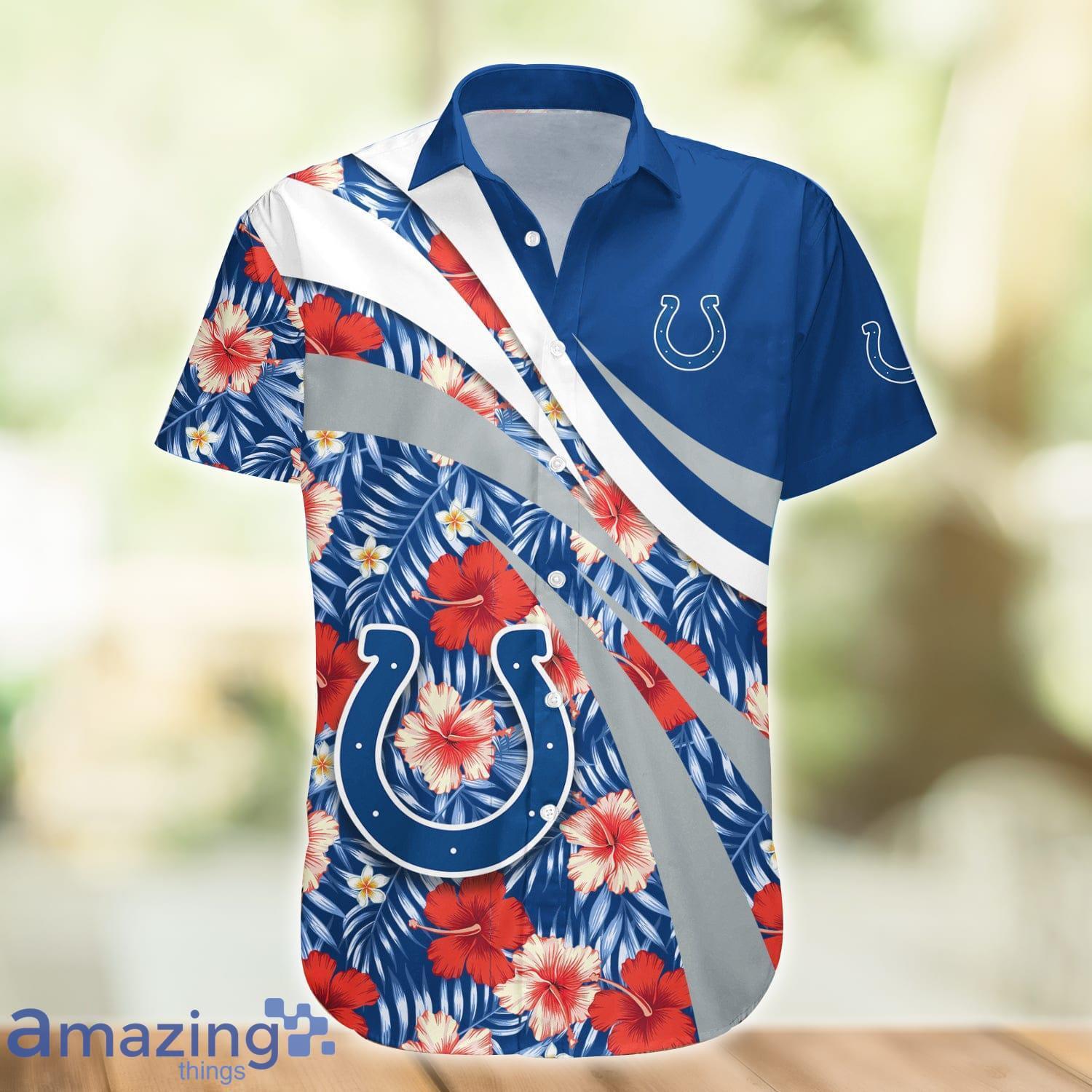 Indianapolis Colts NFL Hibiscus Flower Pattern Aloha Hawaiian Shirt