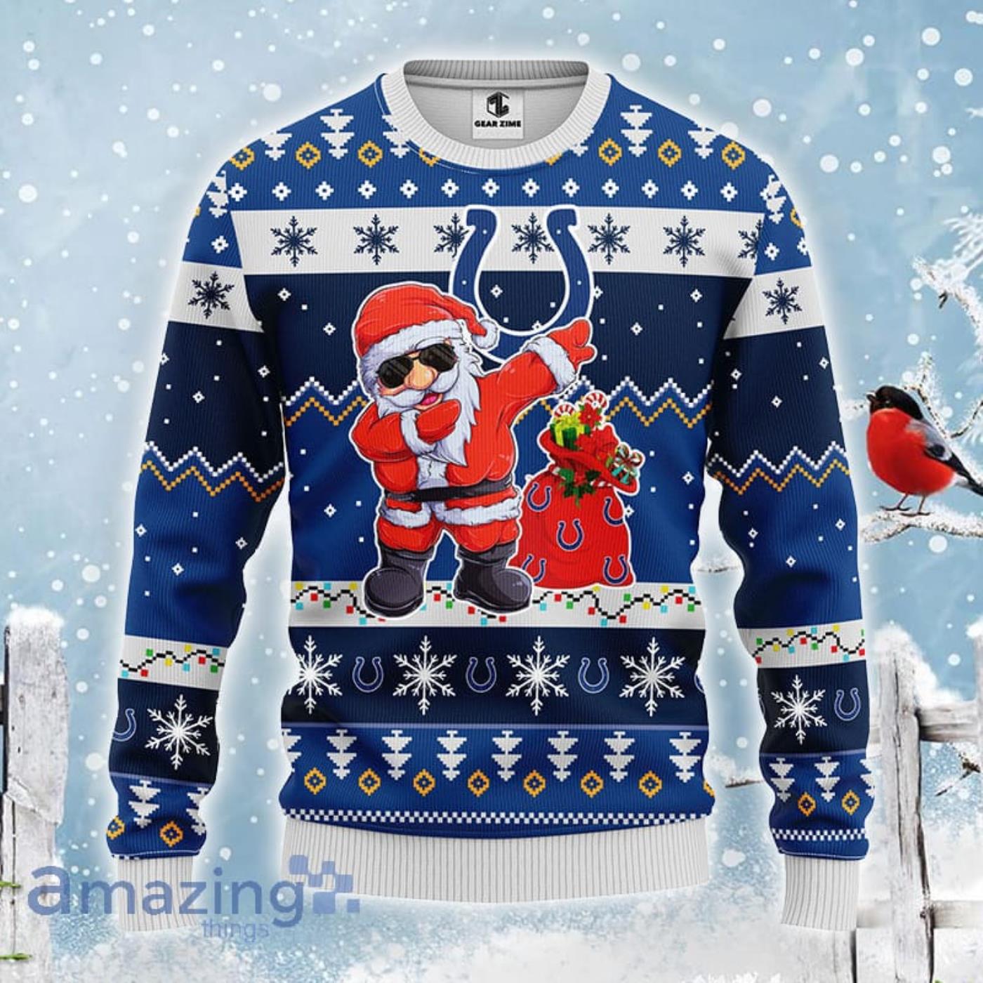 Indianapolis Colts Dabbing Santa Ugly Christmas Sweater 3D Gift