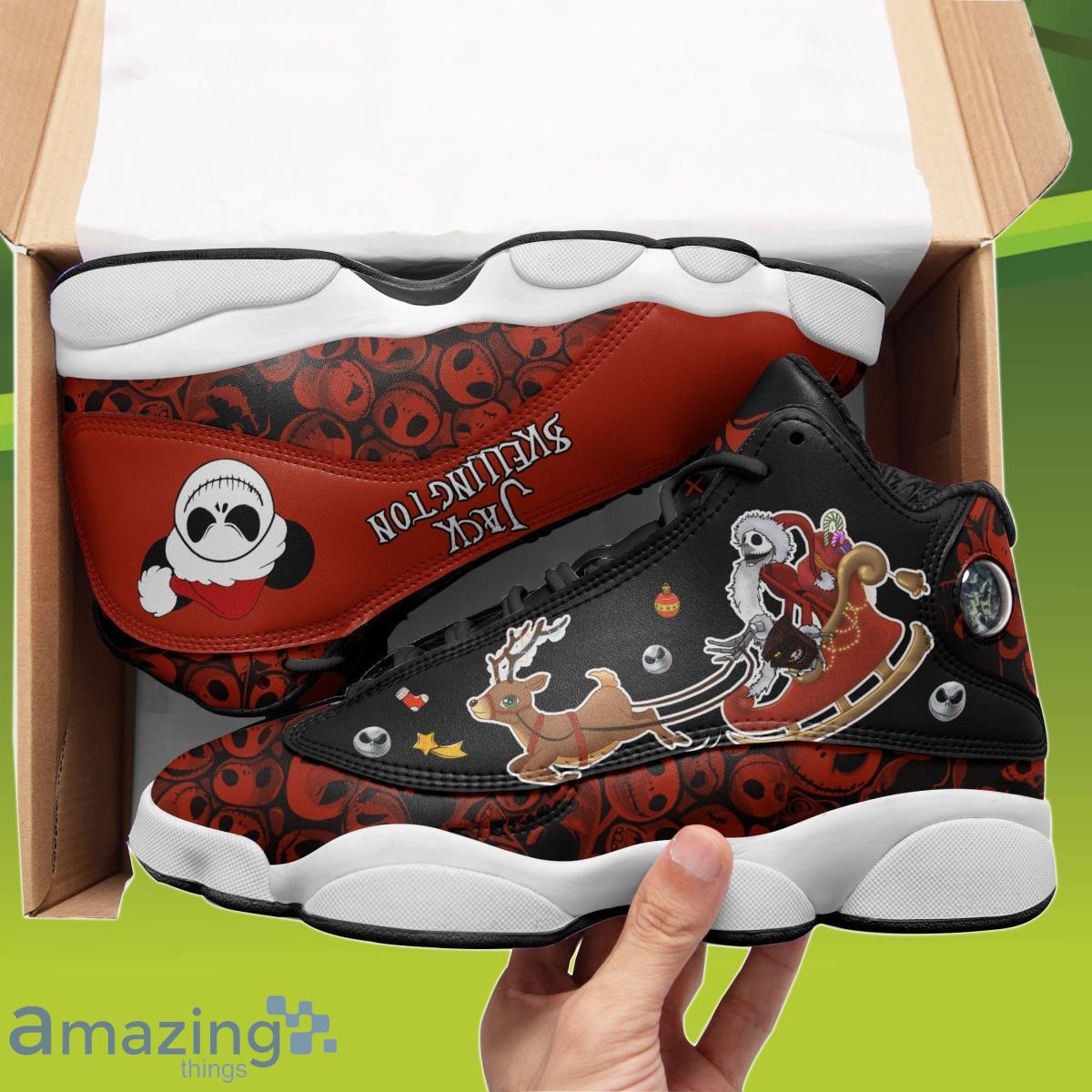 Jack Skellington Xmas Air Jordan 13 Sneakers Best Gift For Family image Jack Skellington Xmas Air Jordan 13 Sneakers Best Gift For Family Product Photo 2