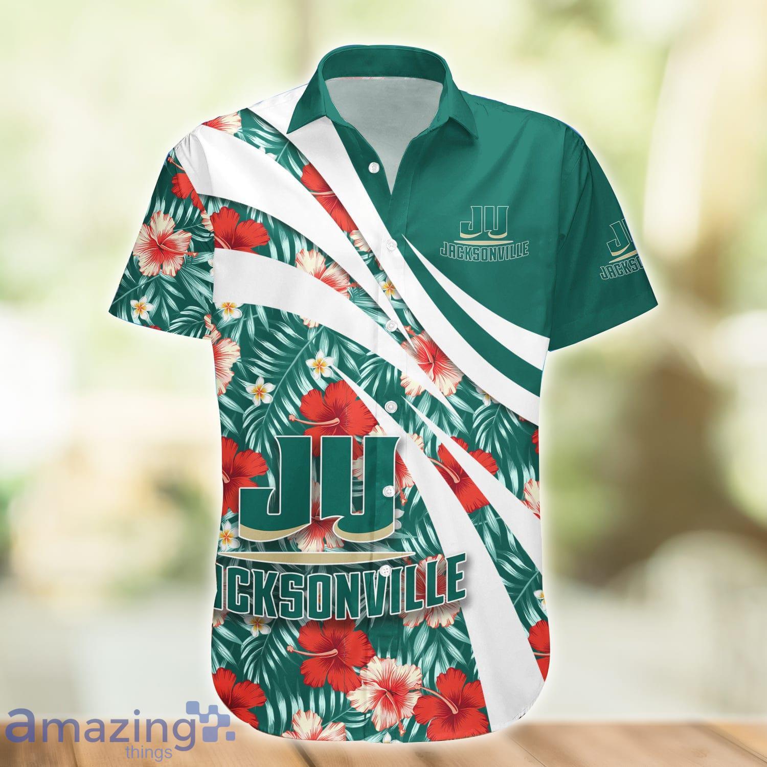 Jacksonville Dolphins NCAA Hibiscus Flower Pattern Aloha Hawaiian Shirt Product Photo 1