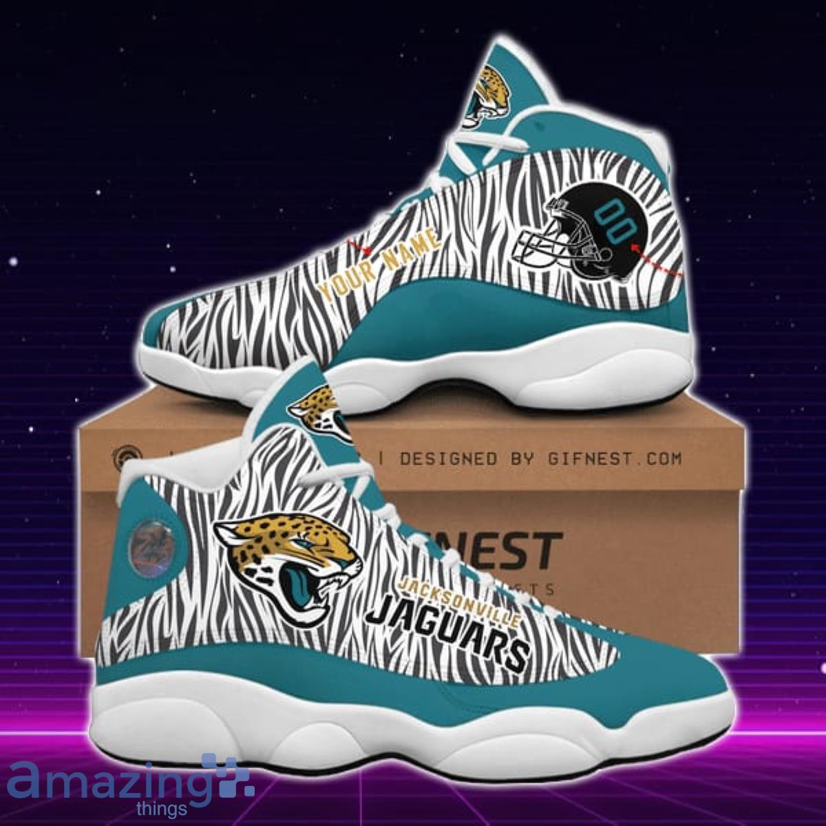 Jacksonville Jaguars NFL Air Jordan 13 Sneakers - Banantees