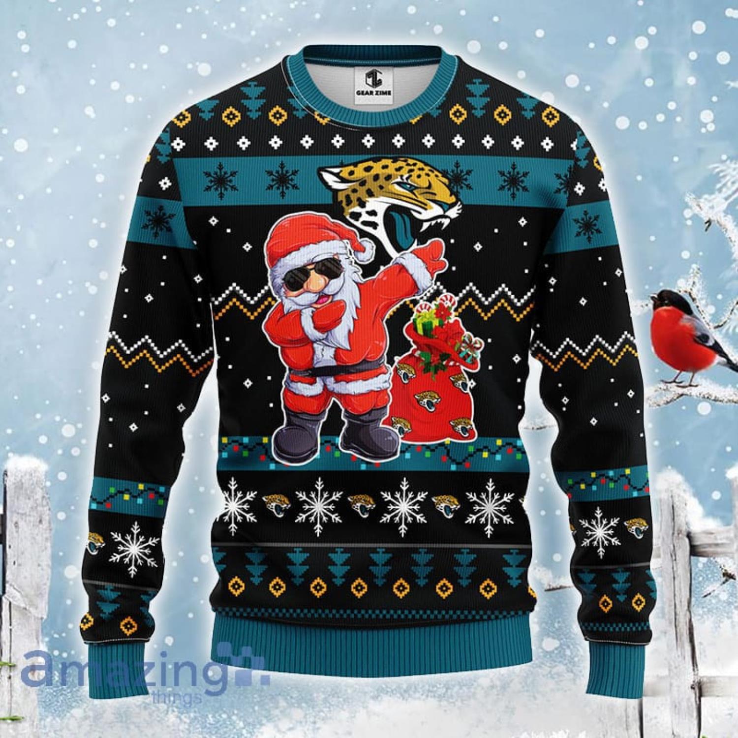 NFL Pittsburgh Steelers Dabbing Santa Claus Christmas Ugly Sweater 3D