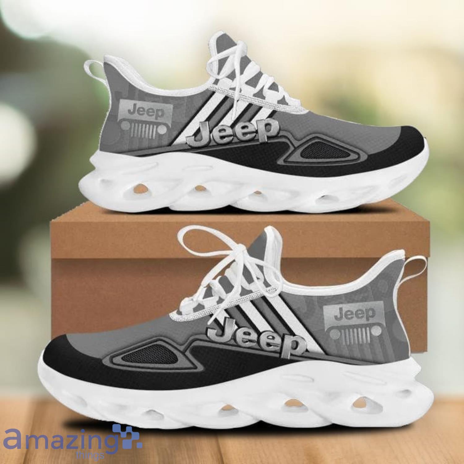 Jeep Max Soul Shoes Running Sneakers For Jeep Car Lovers White Striped Product Photo 1