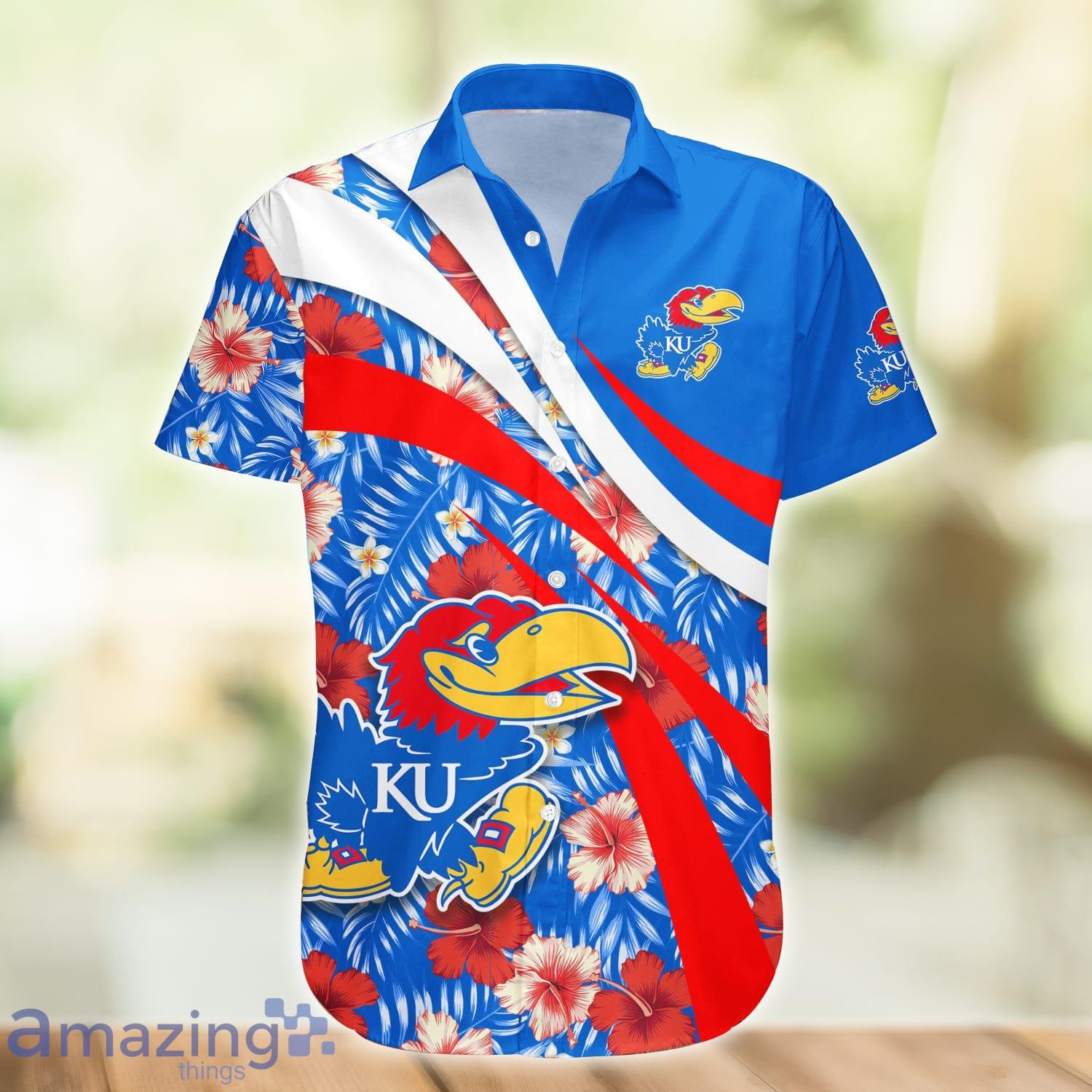 NCAA Kansas Jayhawks Hawaiian Shirt Colorful Team Logo Gift For