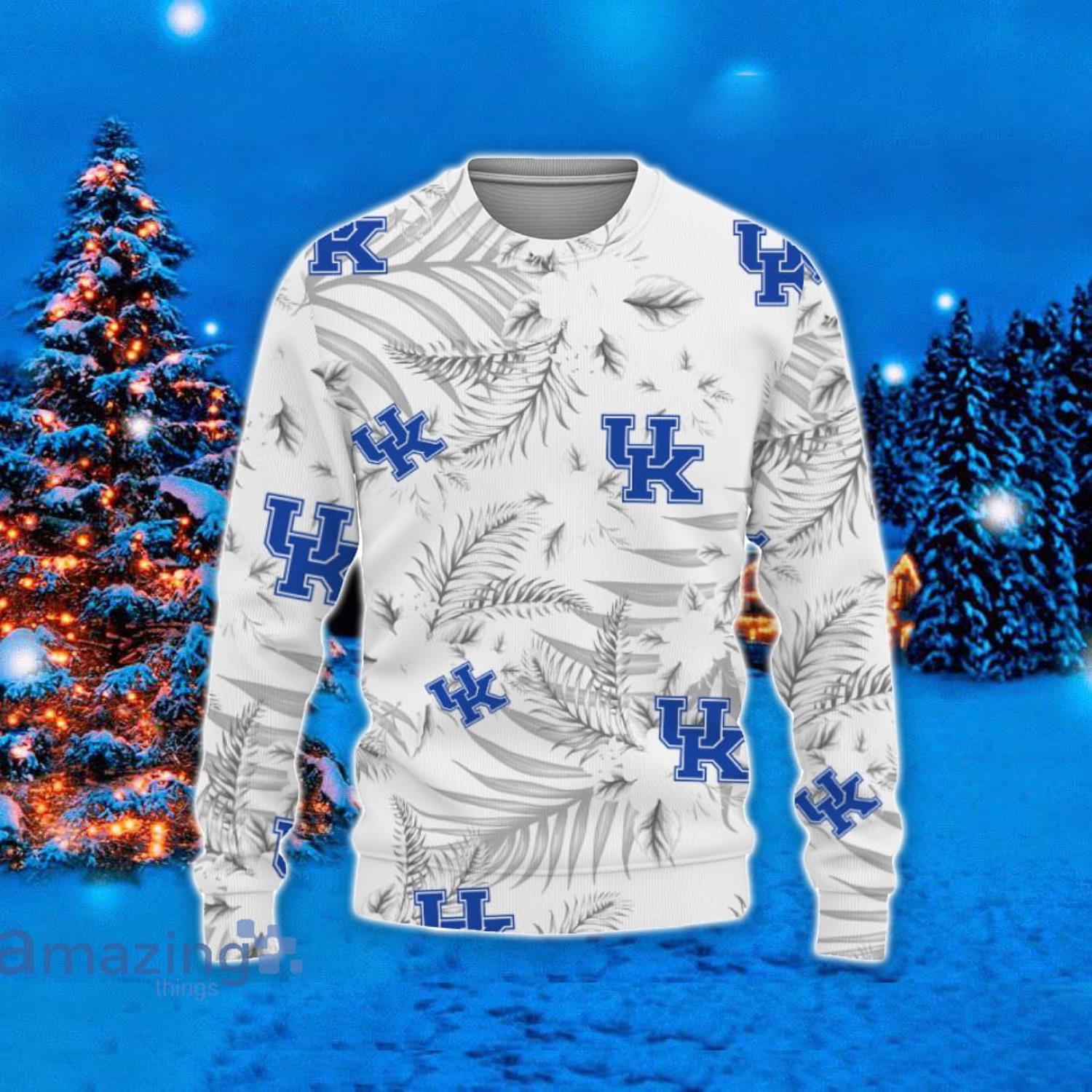 Kentucky Wildcats Hawaii Tropical Patterns Ugly Christmas Sweater For Fans Product Photo 1