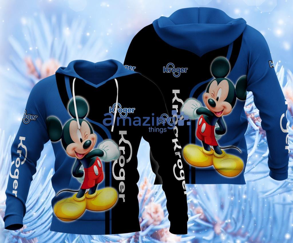 Kroger Logo Black And Navy Mickey Mouse Hoodie 3D Gift For Men And Women Product Photo 1