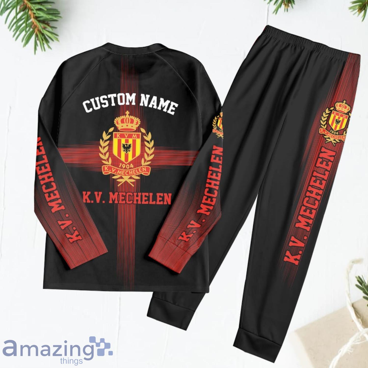 K.V. Mechelen Cusom Name Pajamas Set Best Gift For Family image K.V. Mechelen Cusom Name Pajamas Set Best Gift For Family Product Photo 3
