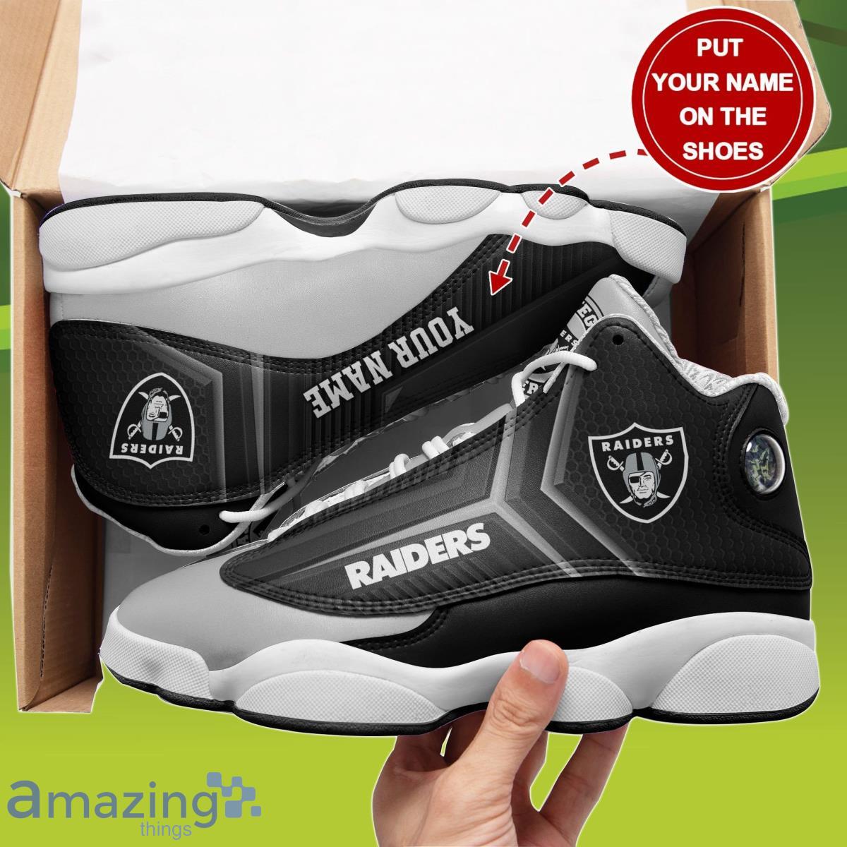 Las Vegas Raiders Jordans 13 Custom Name Personalized Shoes Flint -  Banantees