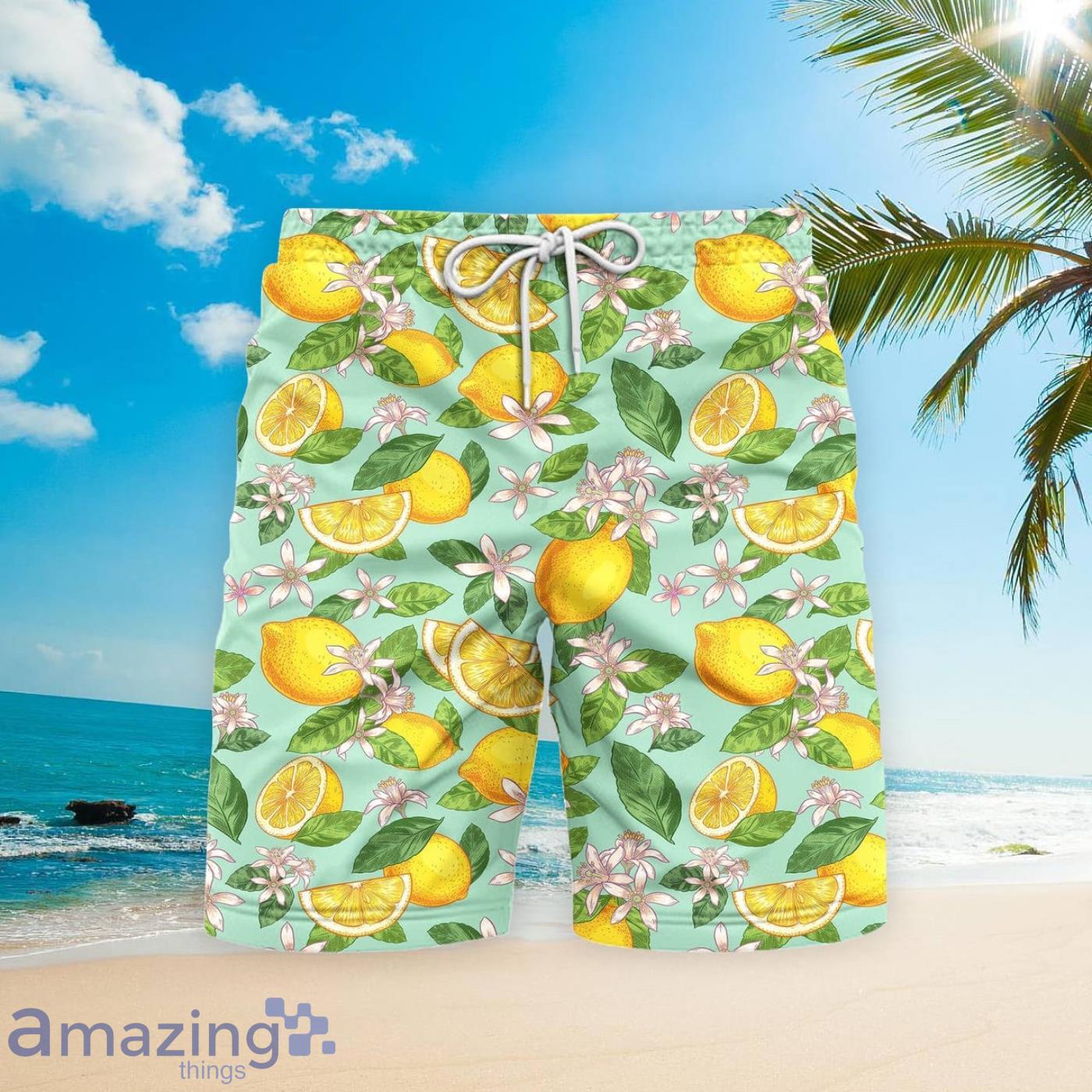 Lemon Tropical Pattern Beach Short For Men Best Gift For Summer Product Photo 1