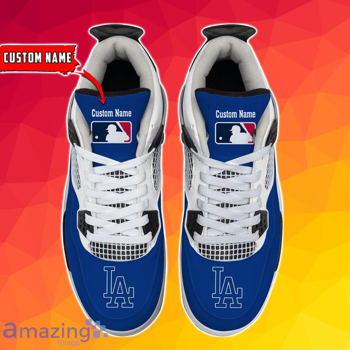 Los Angeles Dodgers Personalized Air Jordan 4 Sneakers Best Gift For Men And Women Product Photo 2