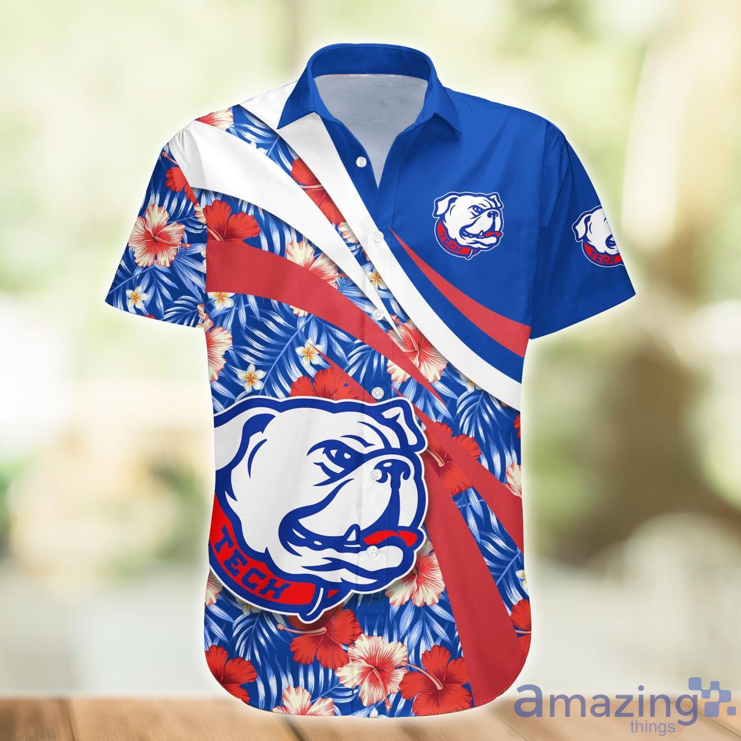 Louisiana Tech Bulldogs NCAA Hibiscus Flower Pattern Aloha Hawaiian Shirt