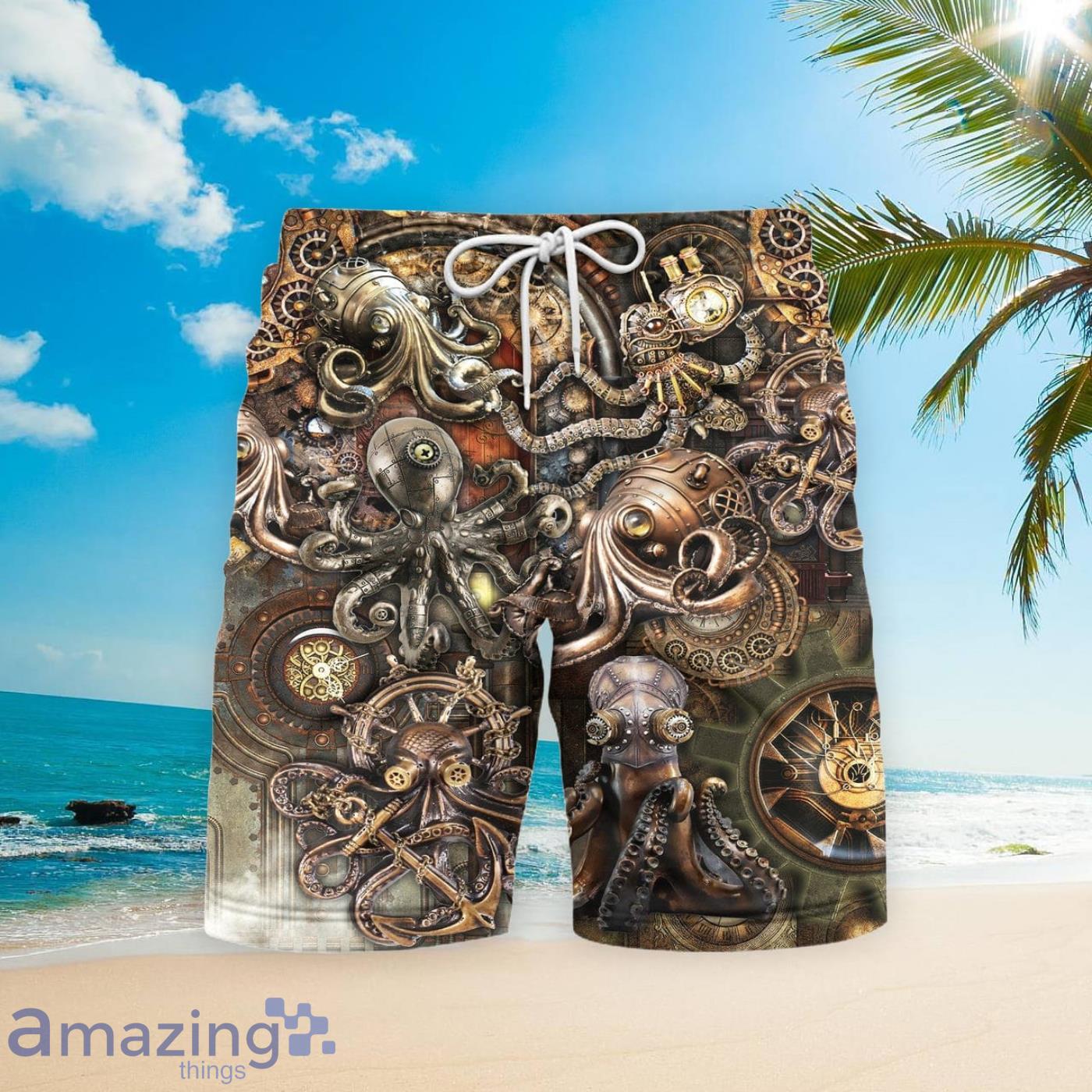 Love Steampunk Octopus Beach Short For Men Best Gift For Summer Product Photo 1 Love Steampunk Octopus Beach Short For Men Best Gift For Summer Product Photo 1