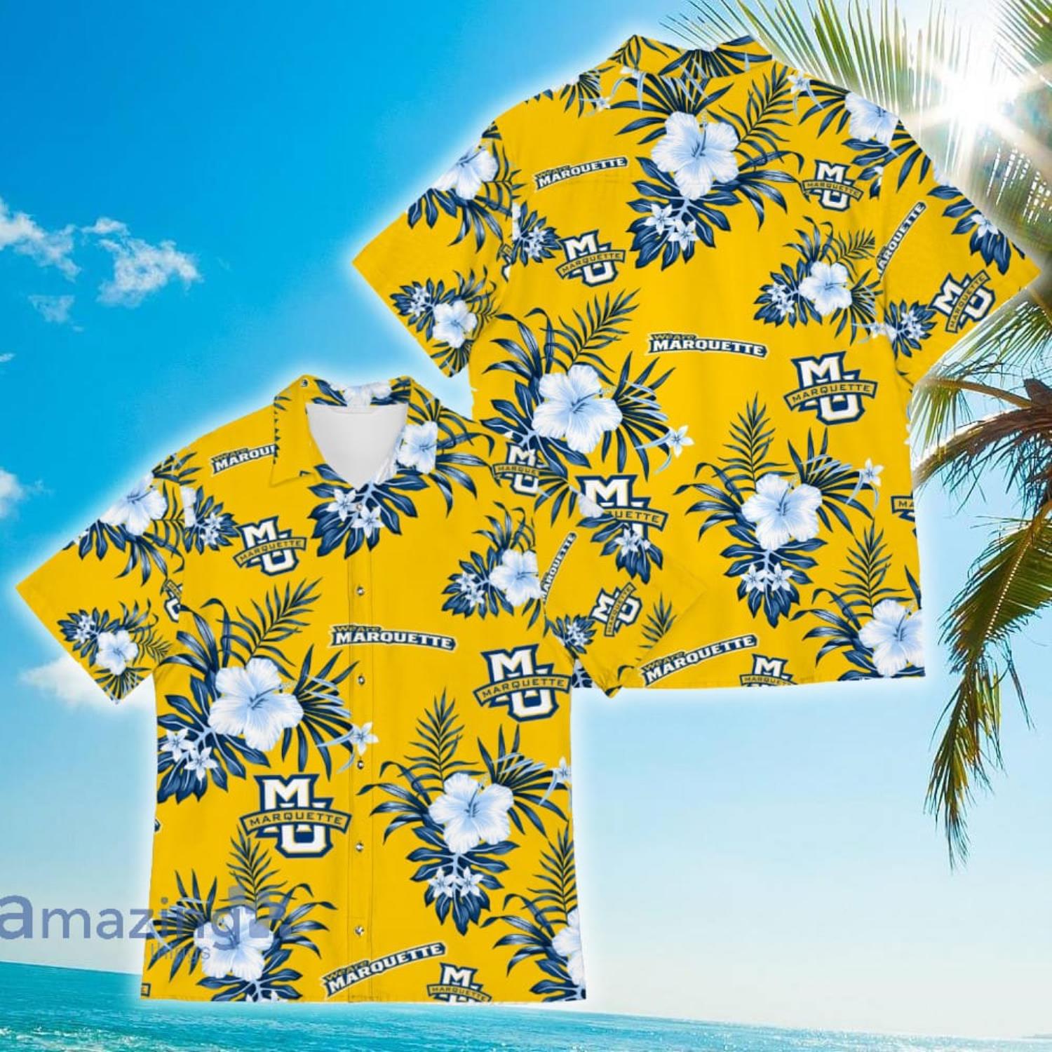 Marquette Golden Eagles Sport Hibiscus Lover Tropical Hawaiian Shirt For Men And Women Product Photo 1