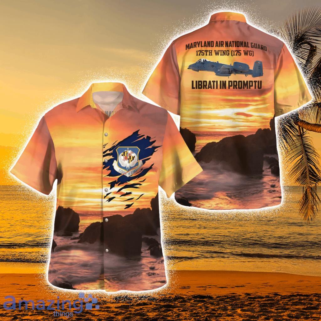 Maryland Air National Guard 175th Wing (175 Wg) A-10c Thunderbolt Ii Tropical Hawaiian Shirt Product Photo 1