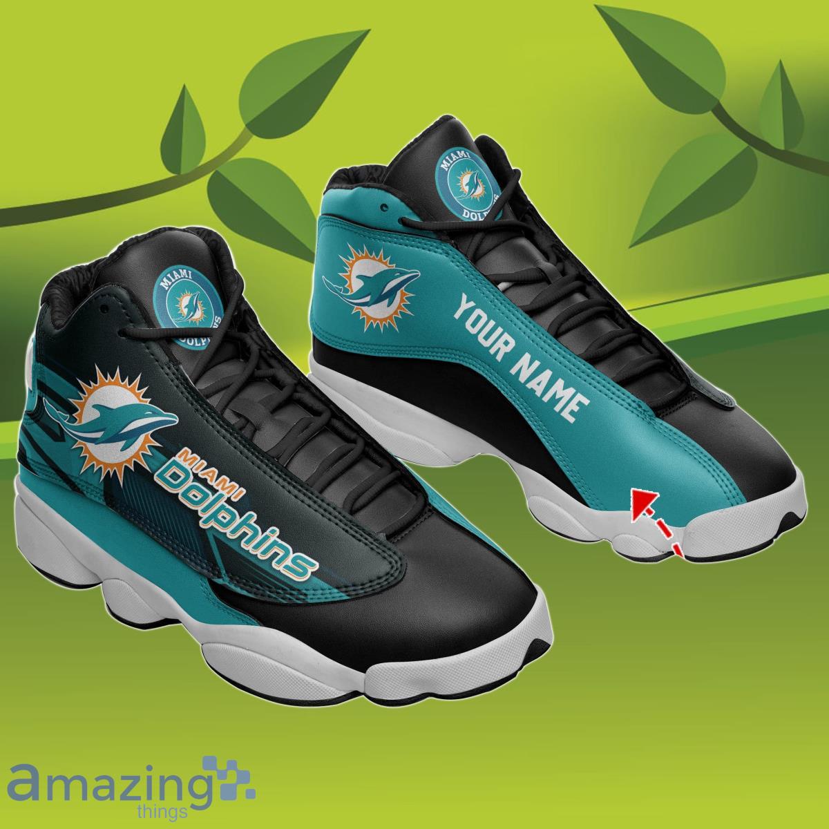 Miami Dolphins Air Jordan 13 Sneakers Shoes Custom Name Personalized Gifts