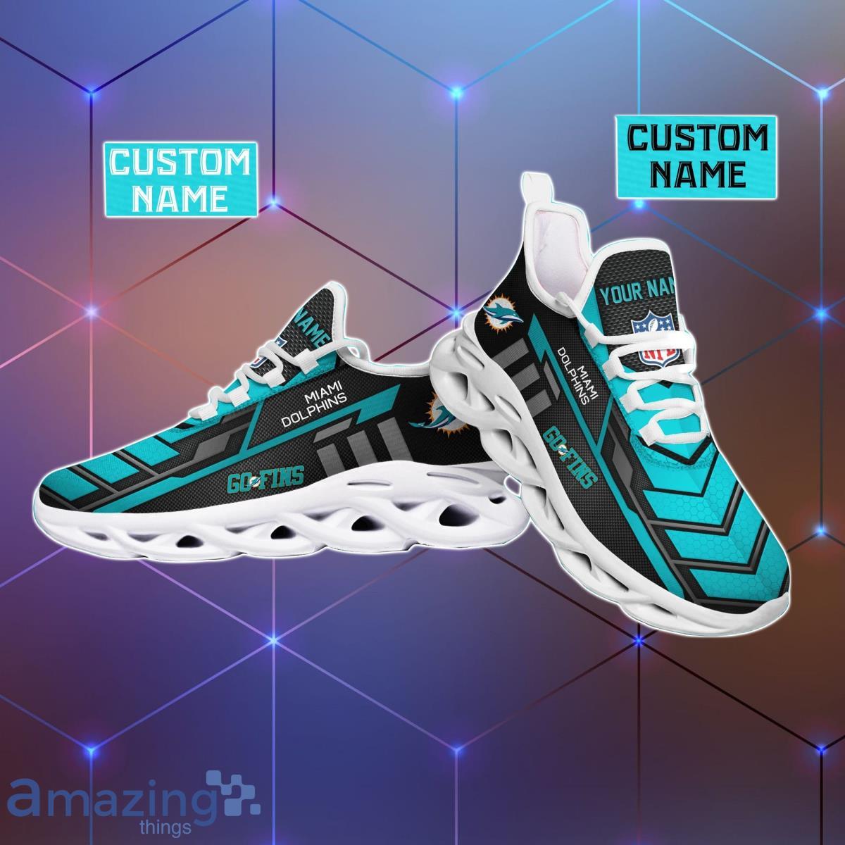 Miami Dolphins Custom Name Men And Women Max Soul Shoes