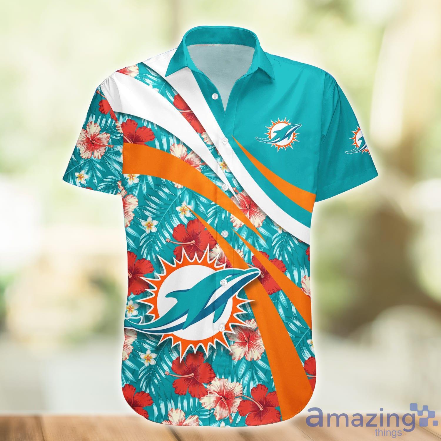 NFL Miami Dolphins Hawaiian Shirt,Aloha Shirt,Flower Blue