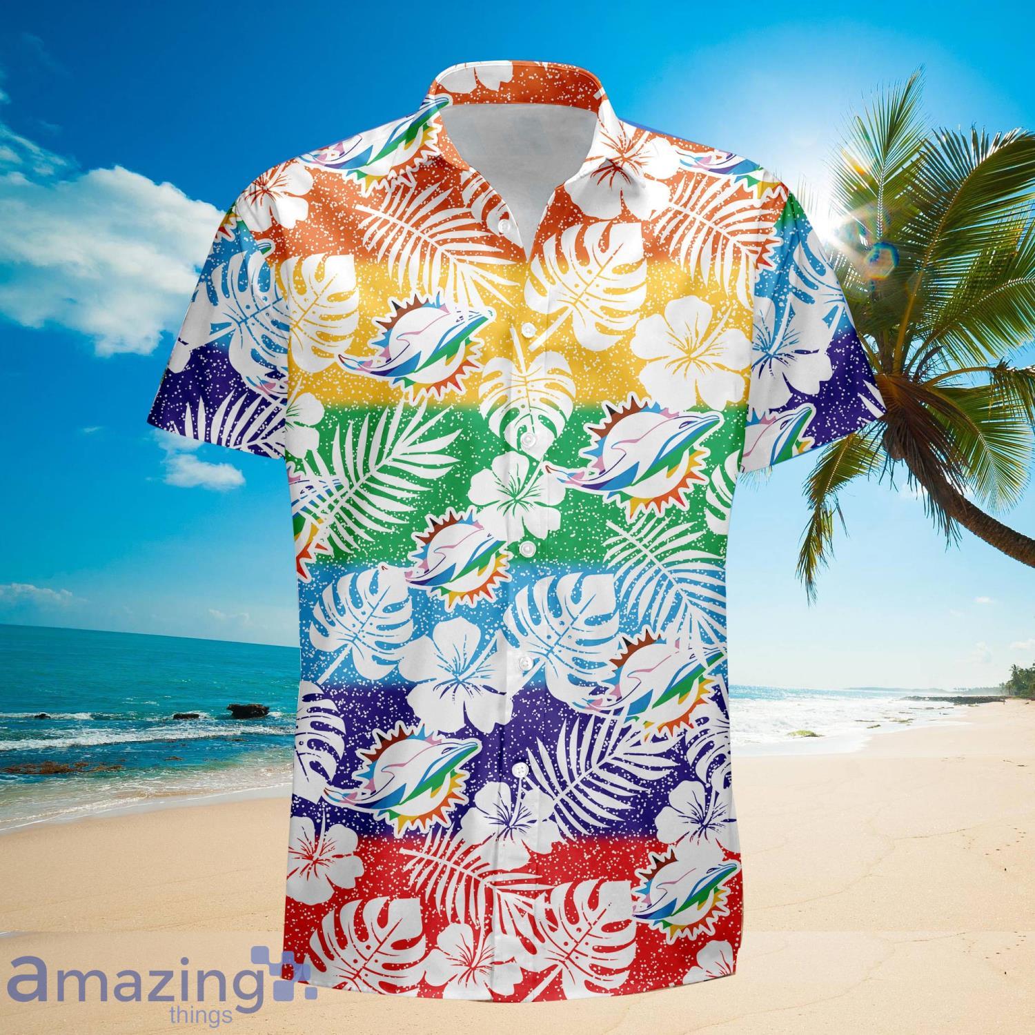 NFL Miami Dolphins Hawaiian Shirt,Aloha Shirt,Flower Blue