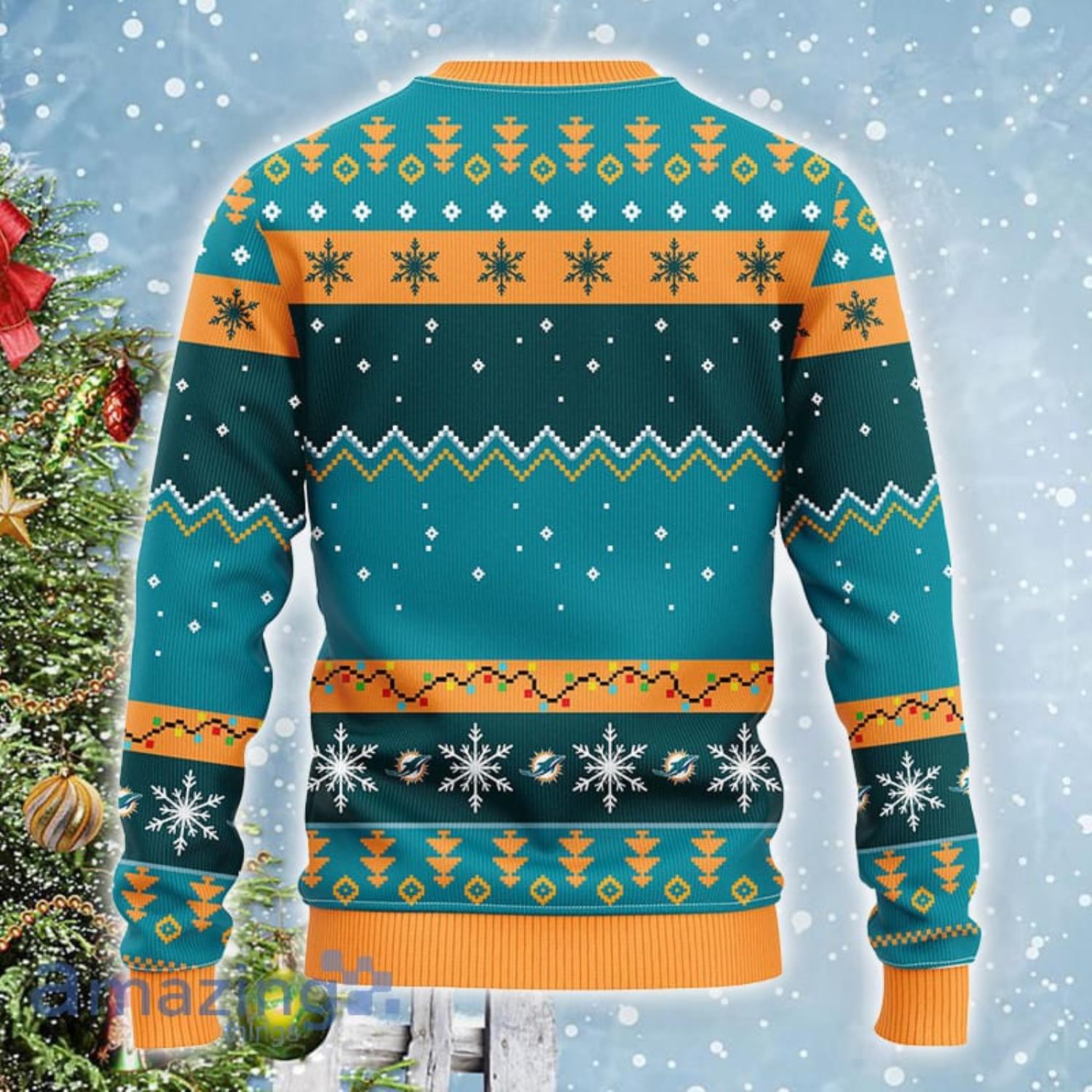 NFL Miami Dolphins Fun All Over Print Ugly Xmas Sweater For Fans 