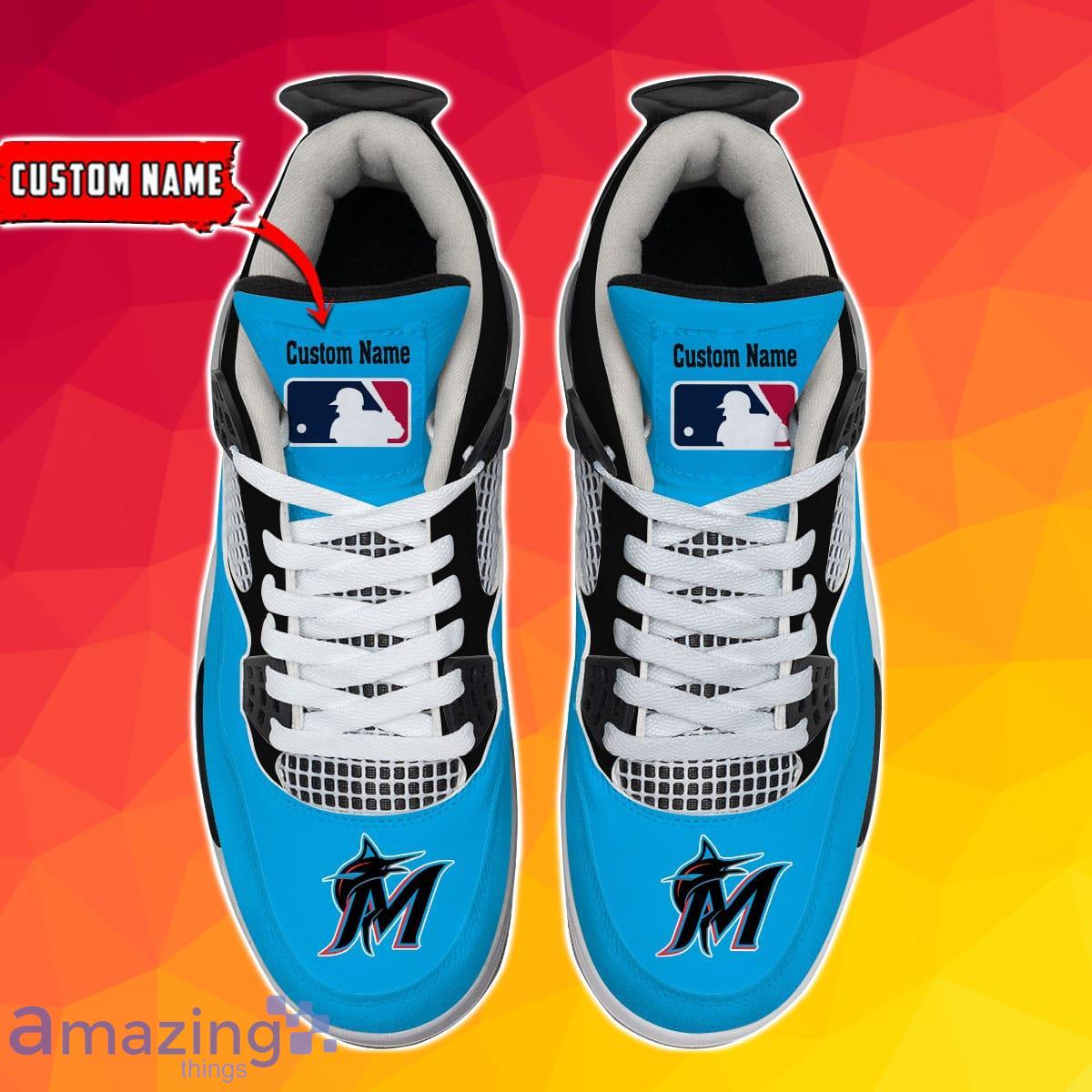 Miami Marlins Personalized Air Jordan 4 Sneakers Best Gift For Men And Women Product Photo 2