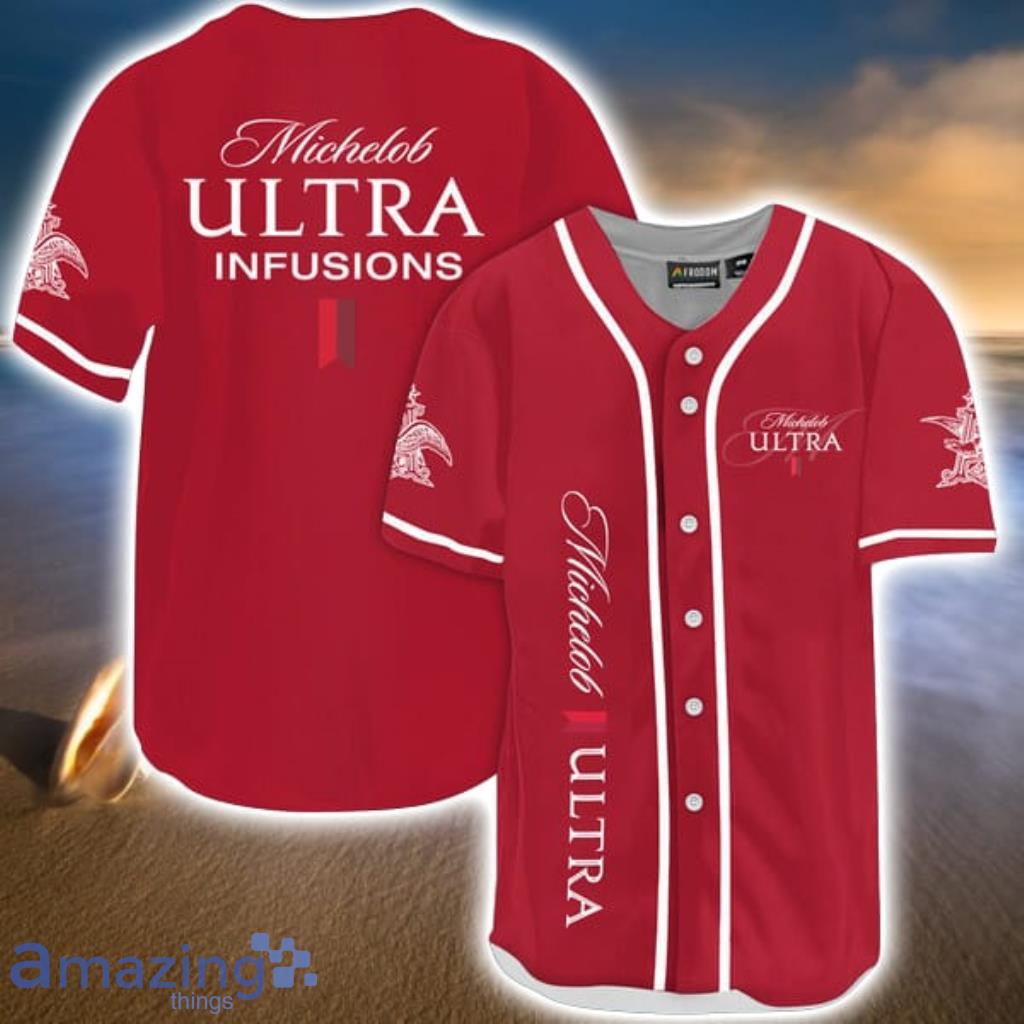 Michelob Ultra Infusions Pomegranate Red Baseball Jersey Shirt Gift For Men  And Women