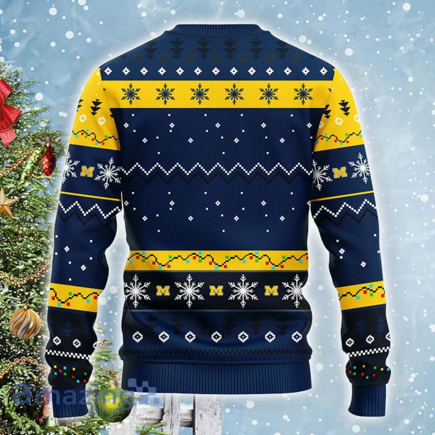 Michigan Wolverines NCAA Team HoHoHo Mickey Funny Christmas Gift Ugly Christmas Sweater image Michigan Wolverines NCAA Team HoHoHo Mickey Funny Christmas Gift Ugly Christmas Sweater Product Photo 2