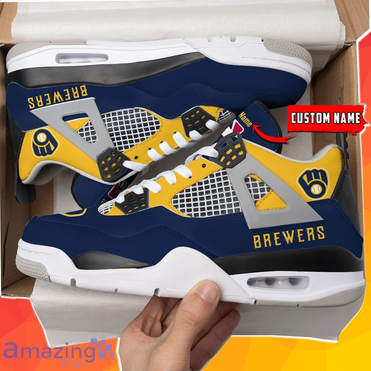Milwaukee Brewers Personalized Air Jordan 4 Sneakers Best Gift For Men And Women Product Photo 1